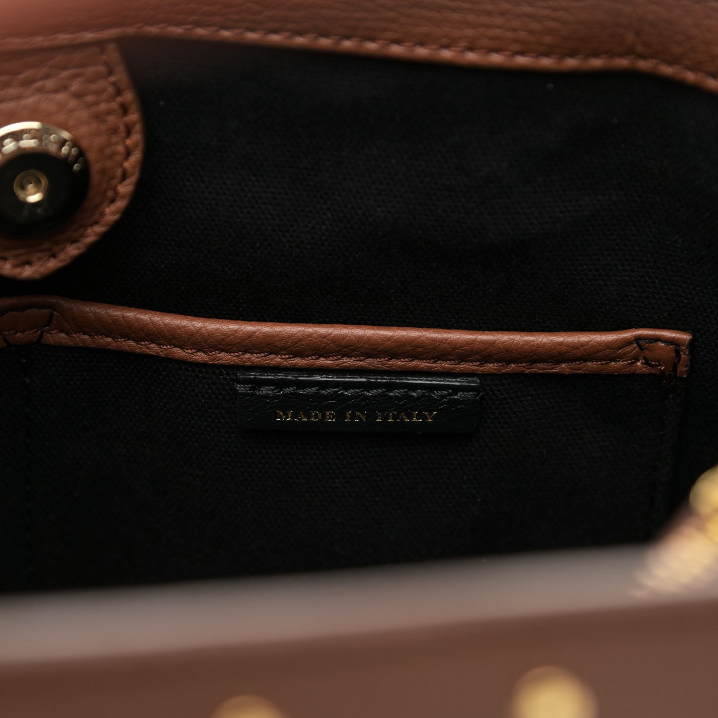 Grainy Calfskin Studded Medium Banner Tote Tan