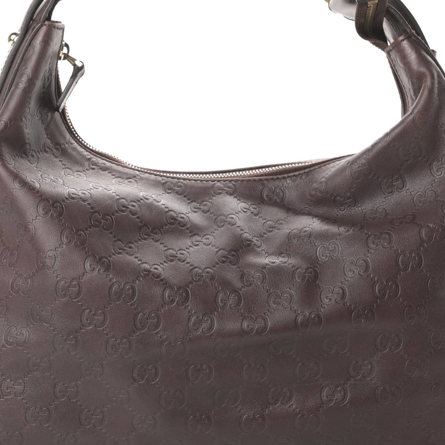 Gucci Guccissima Medium Horsebit Chain Hobo Dark Brown 8 of 15