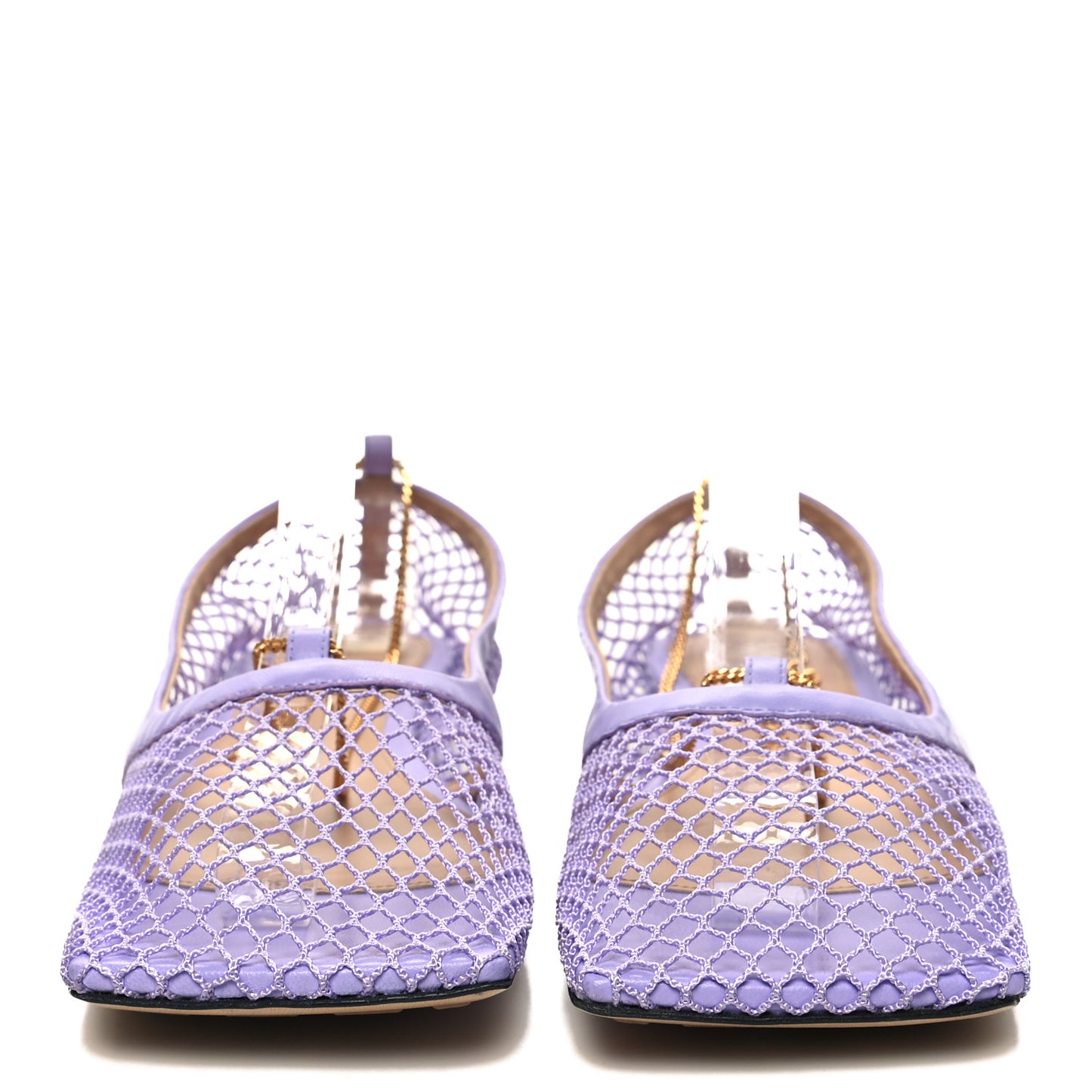 Mesh Nappa Chunky Chain Stretch Ballerina Flats 39.5 Wisteria