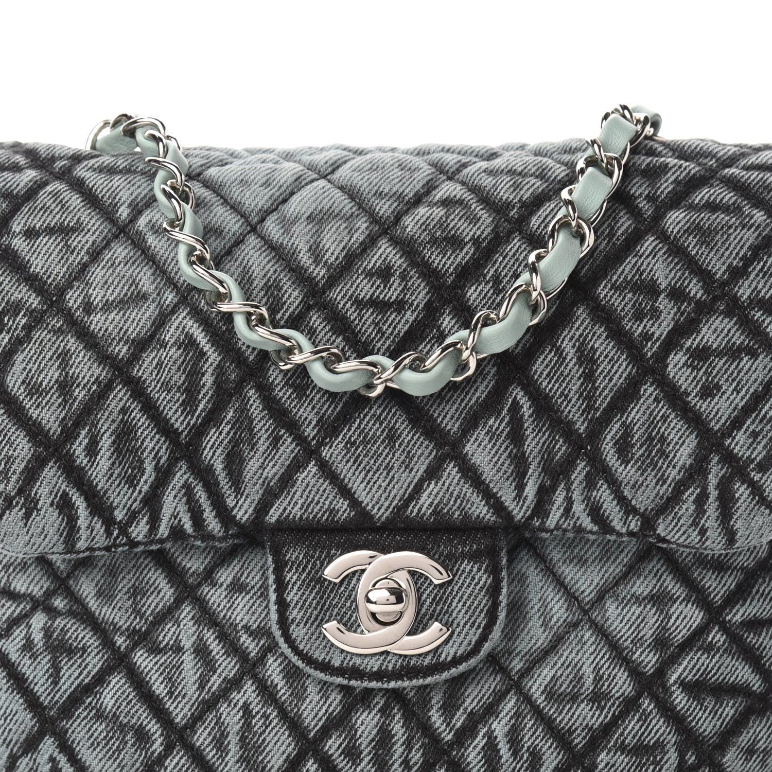 Chanel Washed Denim Quilted Small Denimpression Flap Blue Black 10 of 10