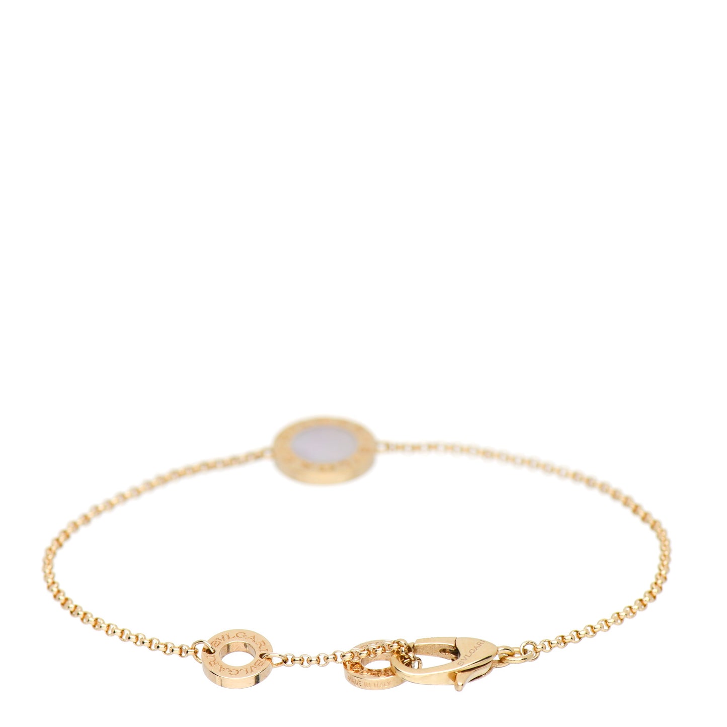 18K Yellow Gold Mother of Pearl BVLGARI BVLGARI Chain Bracelet XXS