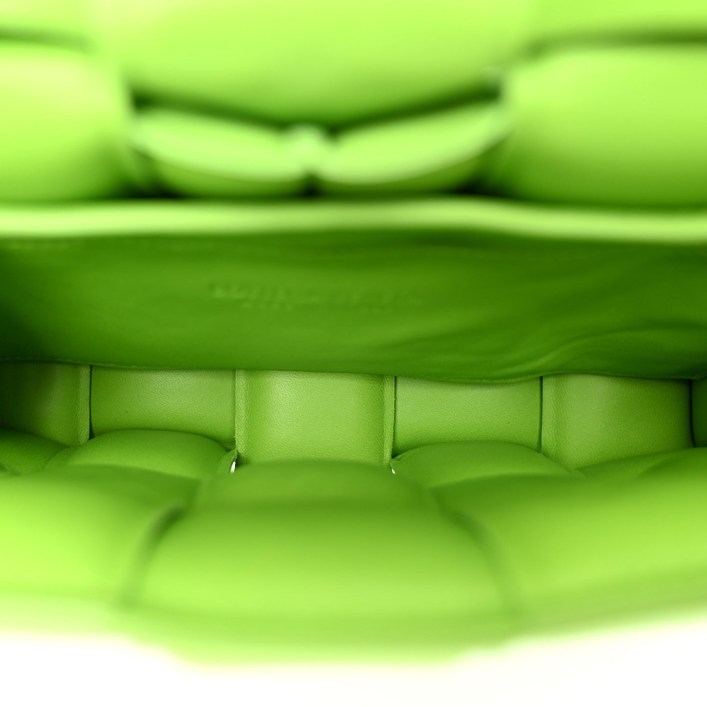 Nappa Maxi Intreccio Padded Cassette Crossbody Bag Acid Green