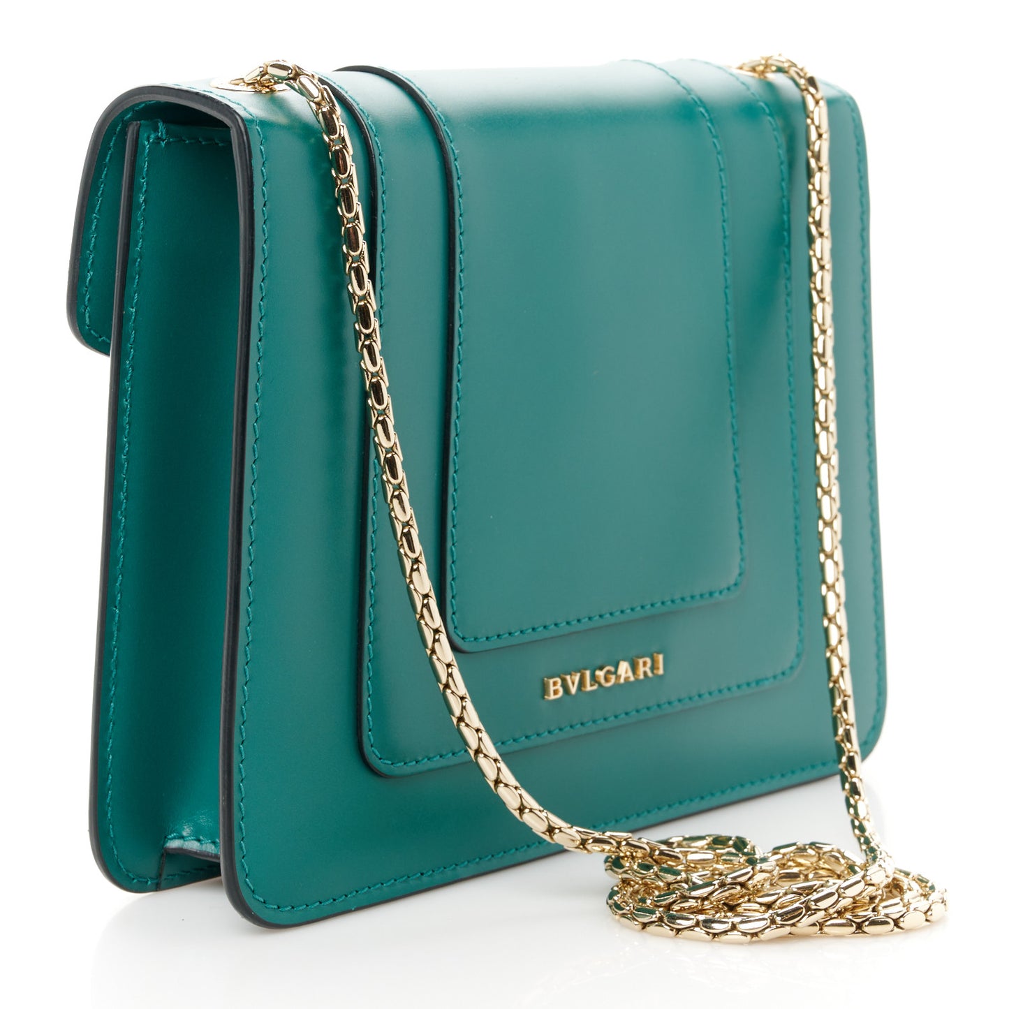 Calfskin Small Serpenti Forever Snake Strap Crossbody Bag Emerald Green