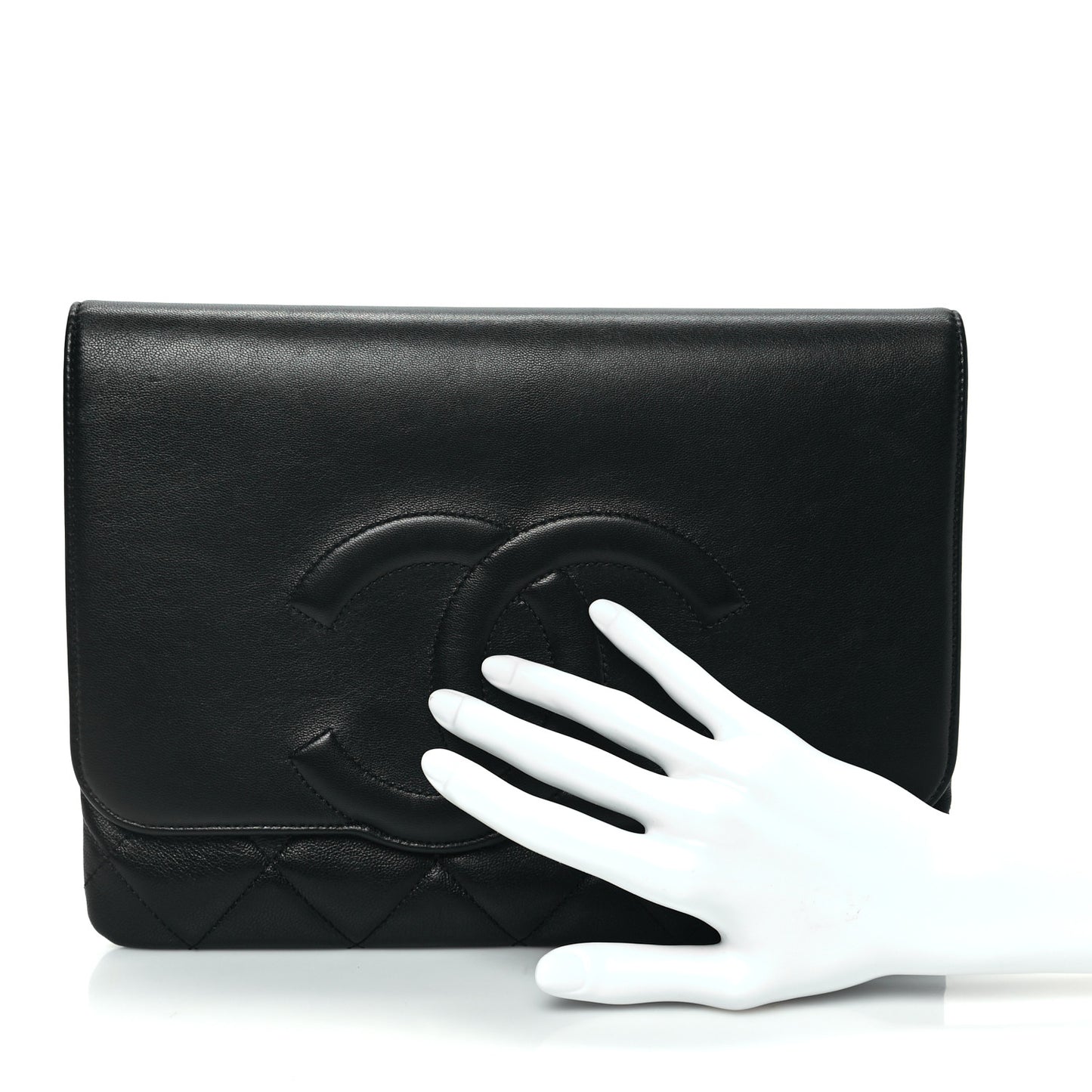Goatskin Quilted Timeless CC Clutch Black