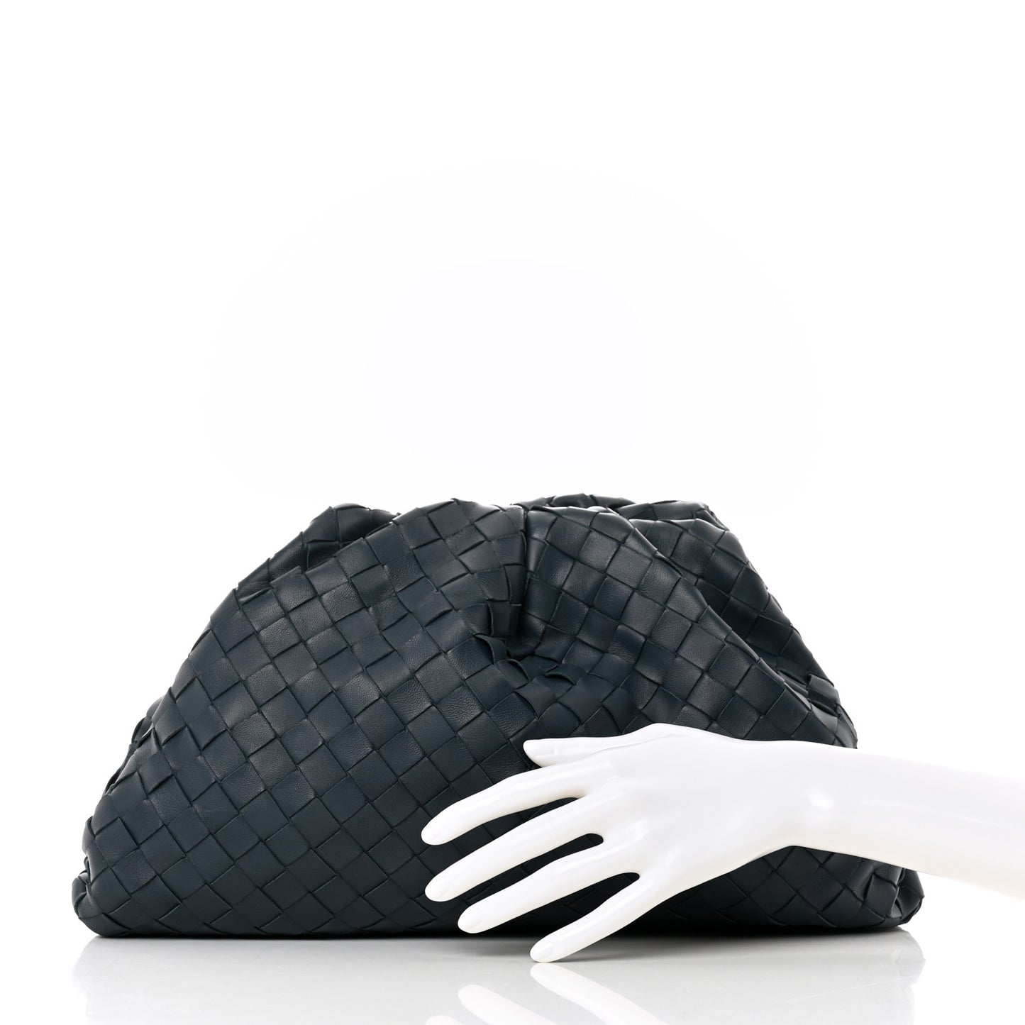 Nappa Maxi Intrecciato The Pouch Oversized Clutch Deep Blue