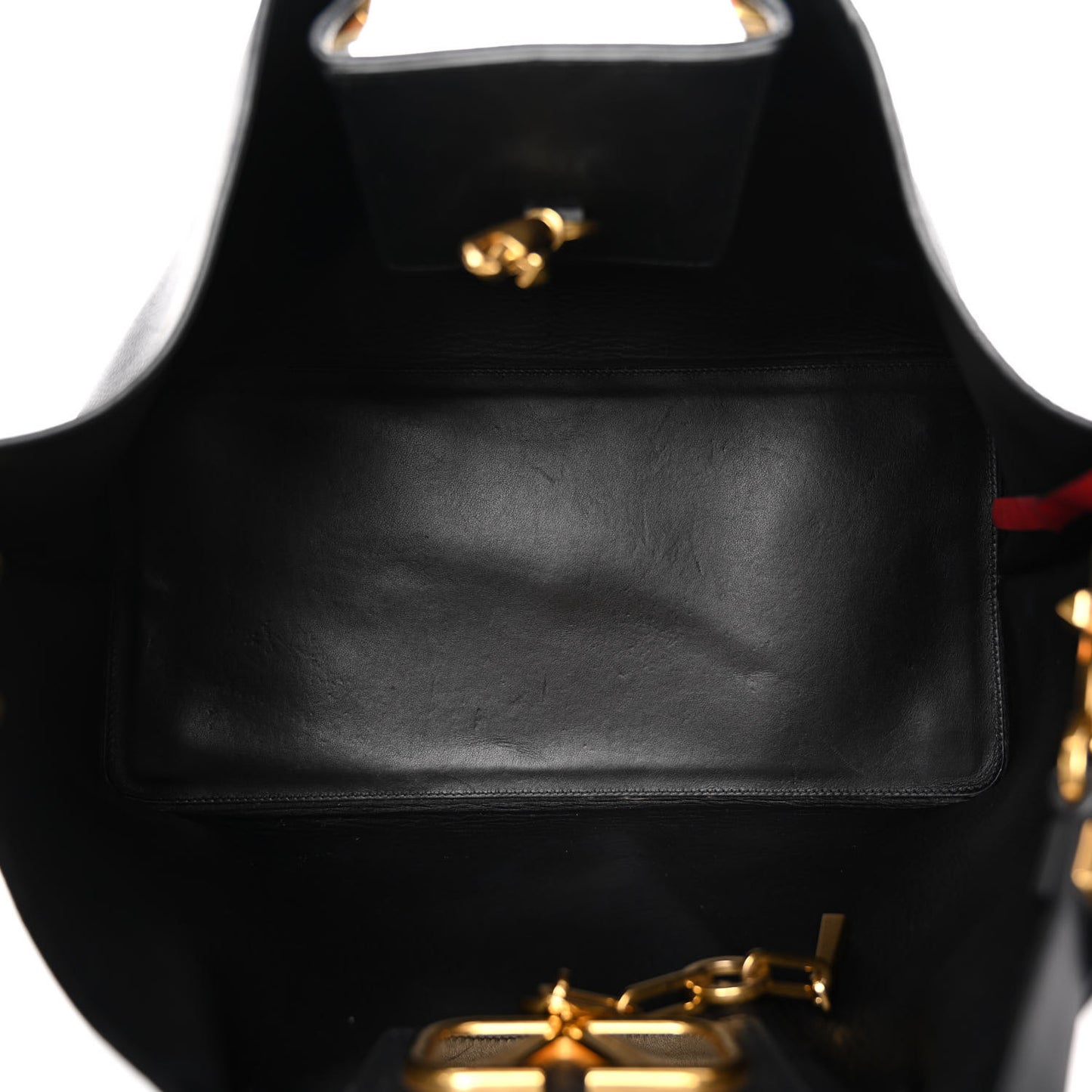 Grainy Calfskin Medium VLogo Escape Shopper Black