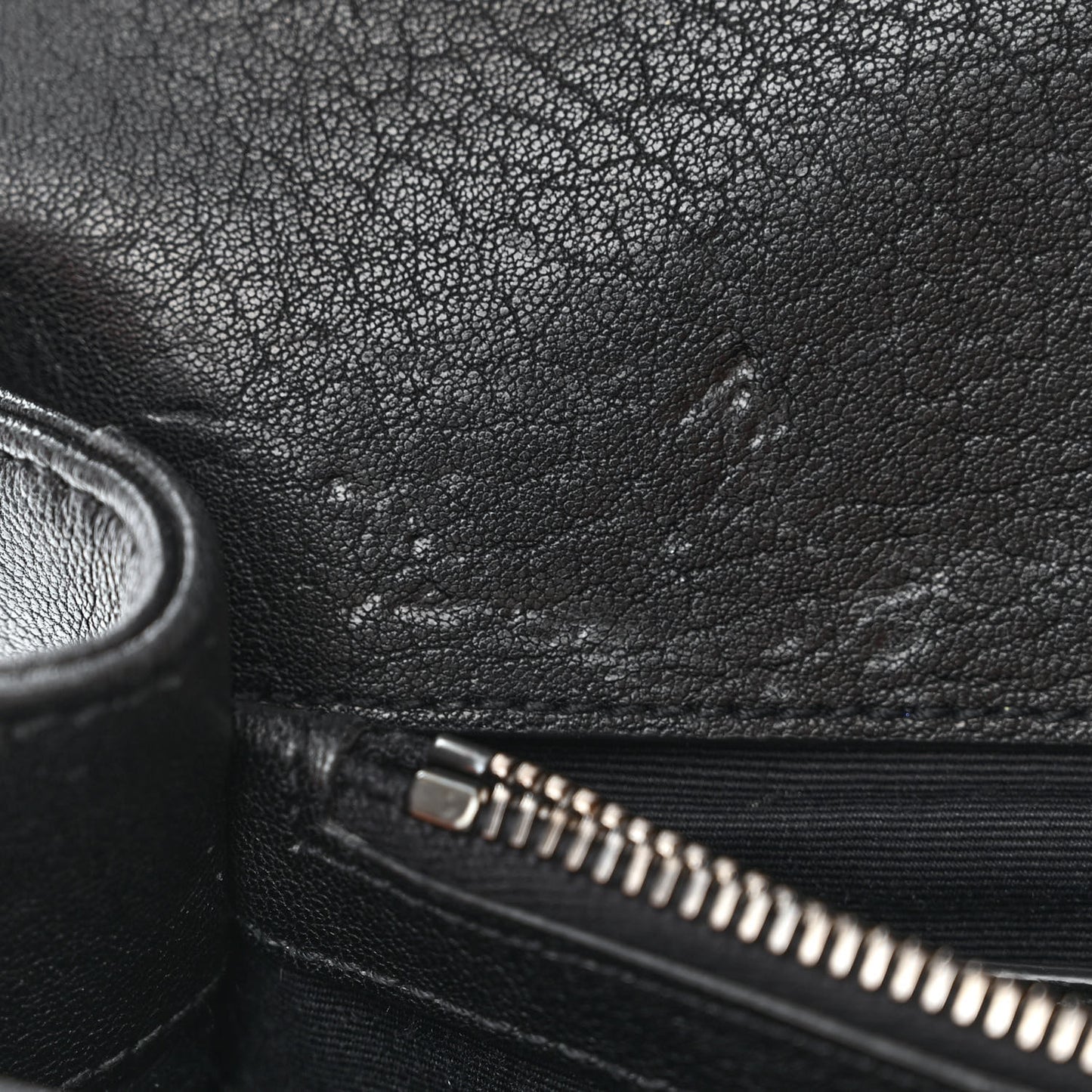 Sheepskin Matelasse Chevron Monogram Medium College Bag Black