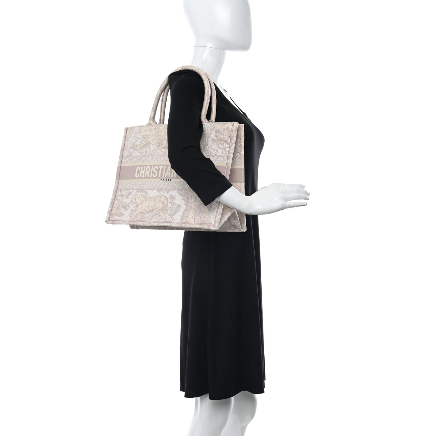 Canvas Embroidered Medium Dioriviera Toile De Jouy Book Tote Rose