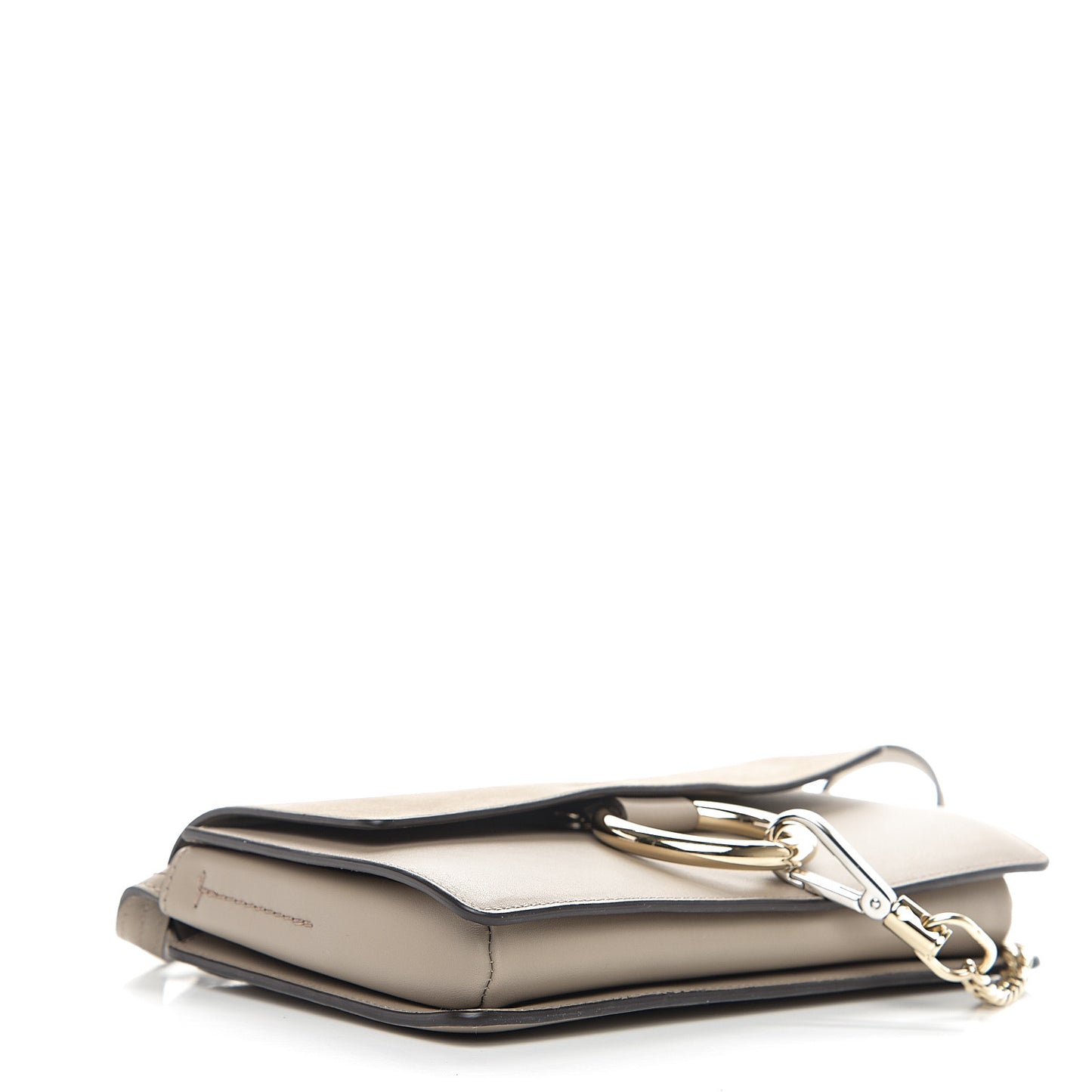 Suede Calfskin Small Faye Shoulder Bag Motty Grey