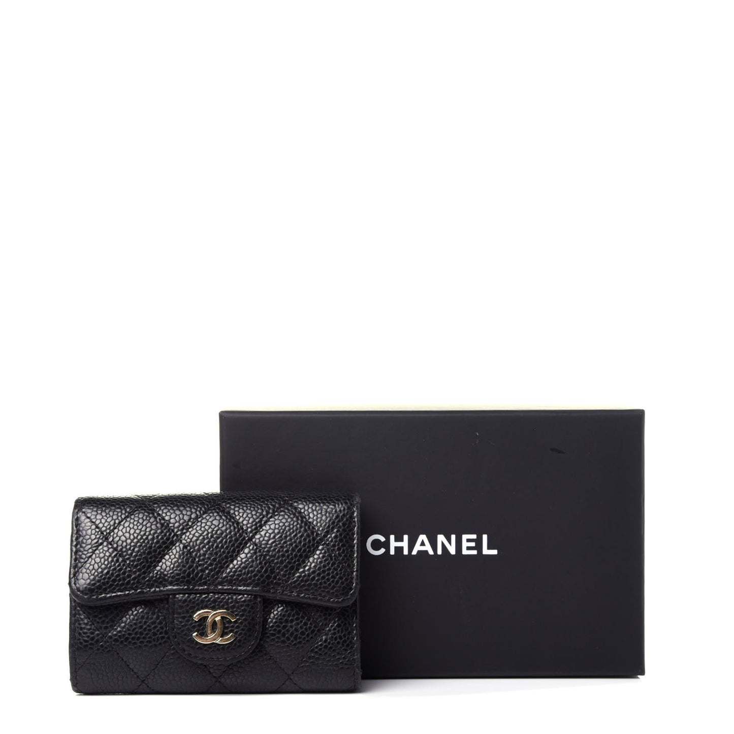 Caviar Quilted Classic 4 Key Holder Wallet Black