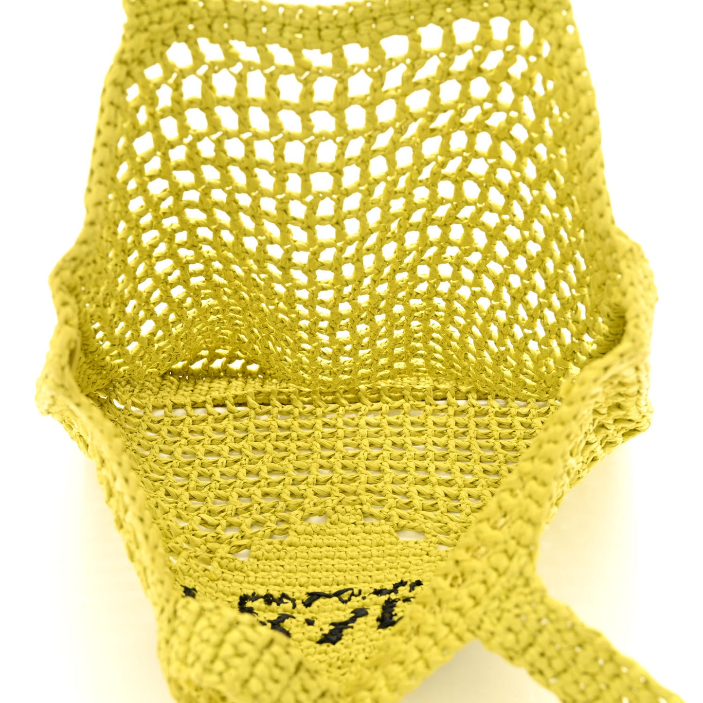 Yarn Raffia Effect Crochet Logo Embroidered Tote Bag Cedro