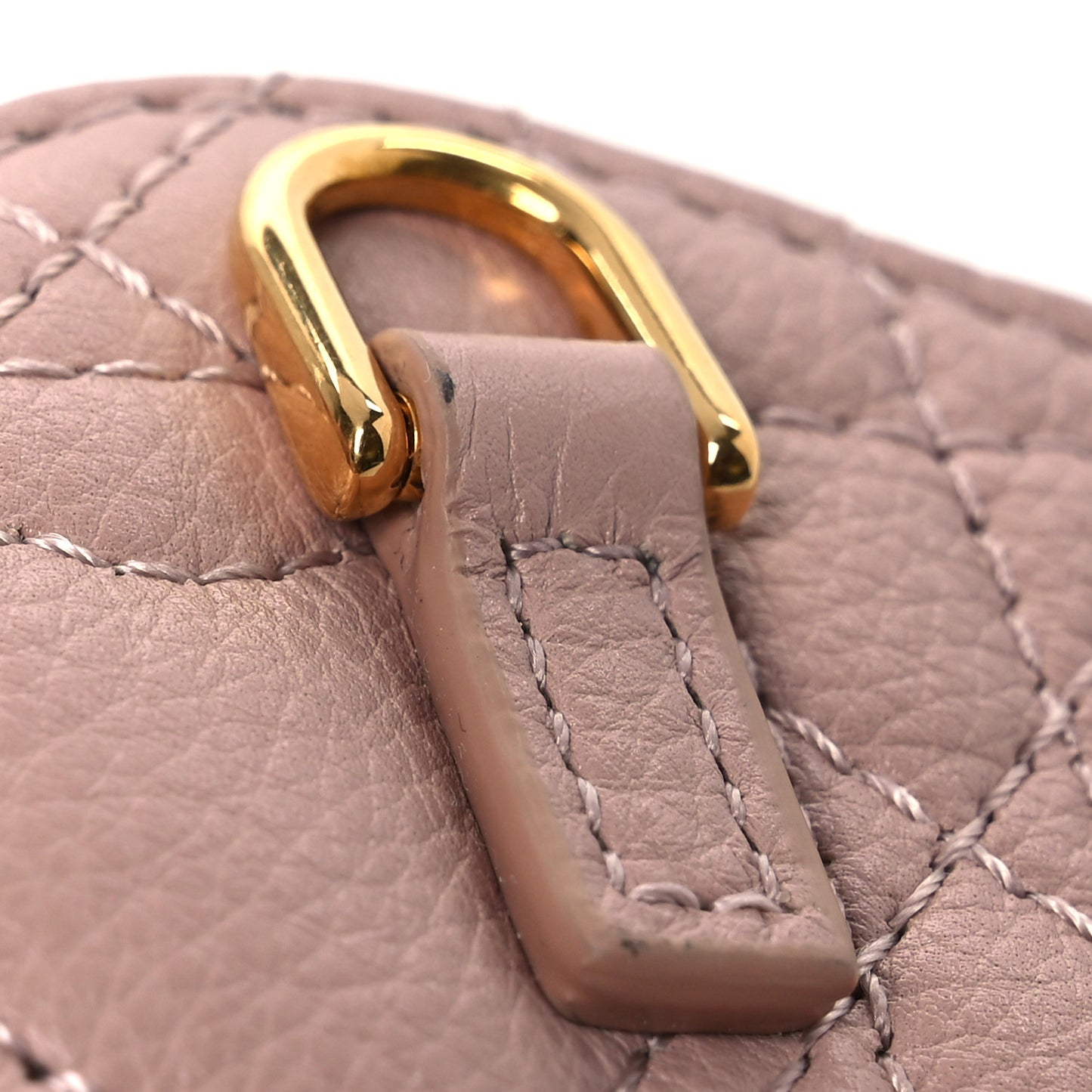 Calfskin Cannage Dioramour Caro Heart Pouch With Chain Rose Des Vents