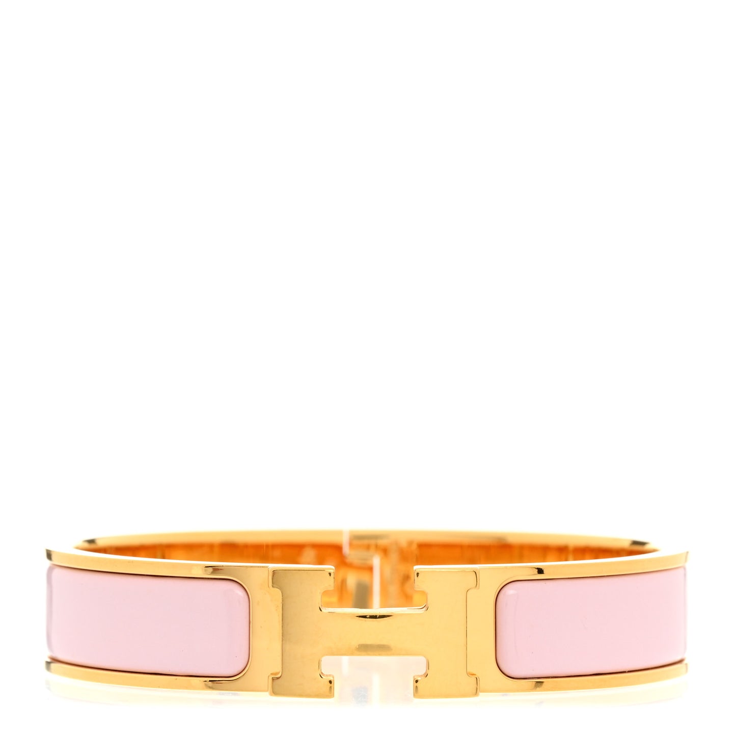 Enamel Narrow Clic Clac H Bracelet PM Rose Dragee