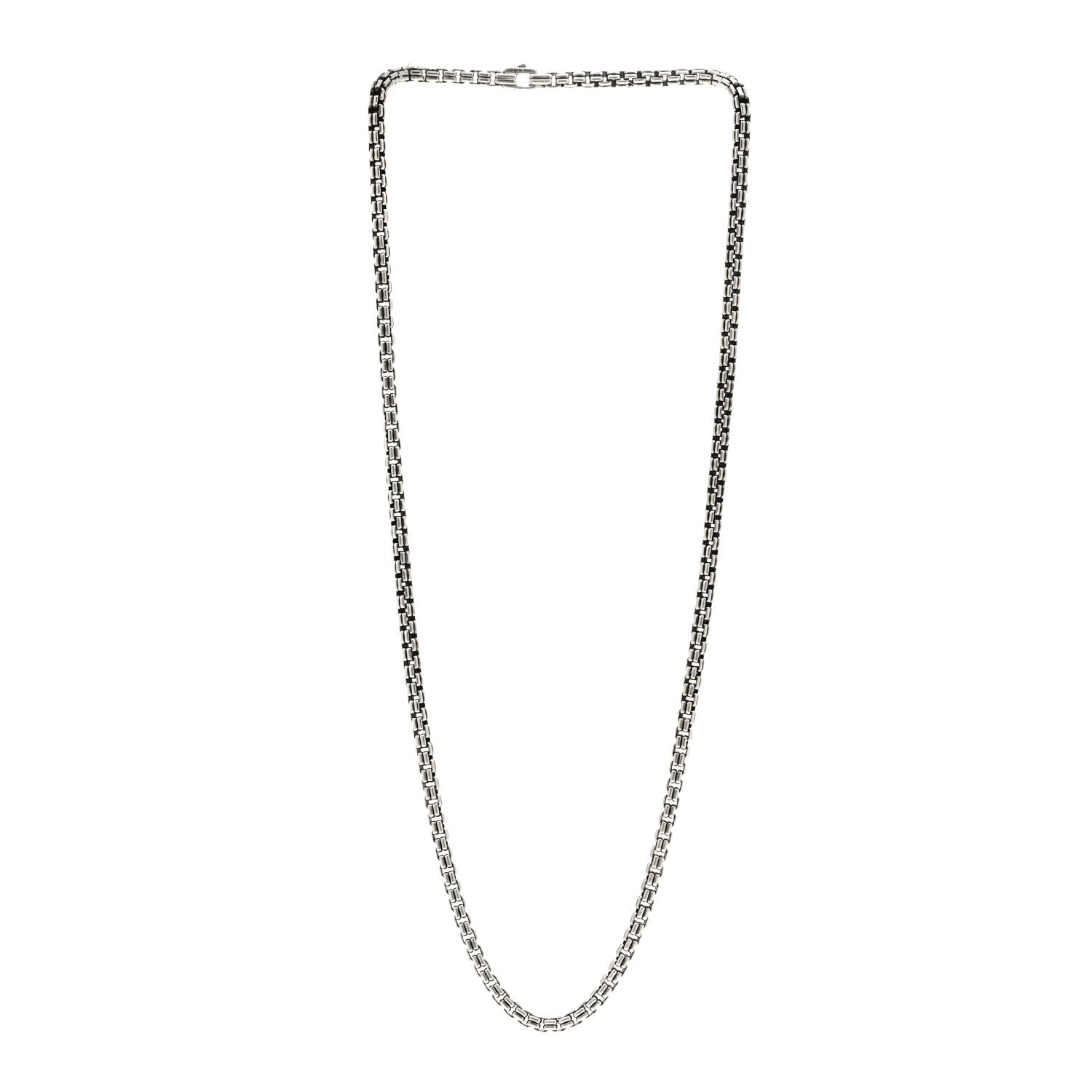 David Yurman Sterling Silver 4.2mm Double Box Chain Necklace 24" 3 of 4