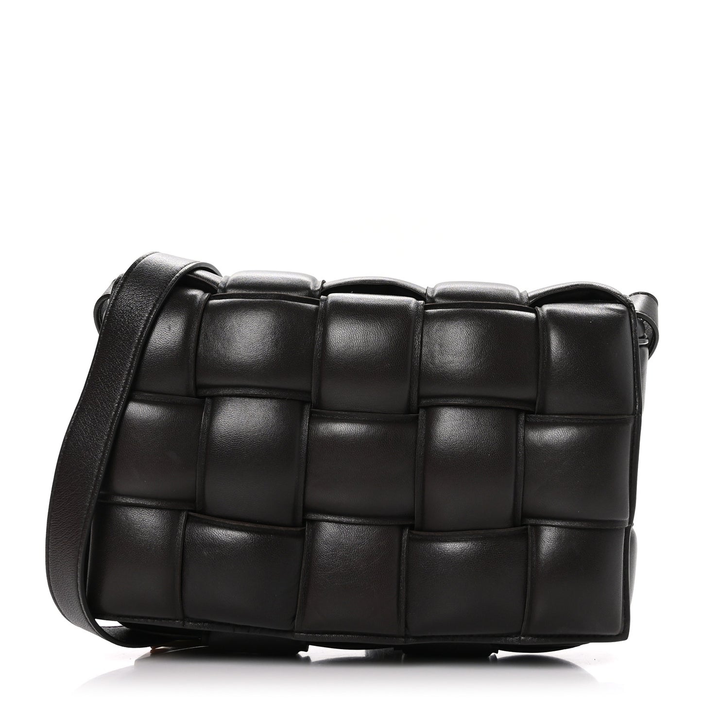 Nappa Maxi Intreccio Padded Cassette Crossbody Bag Fondente