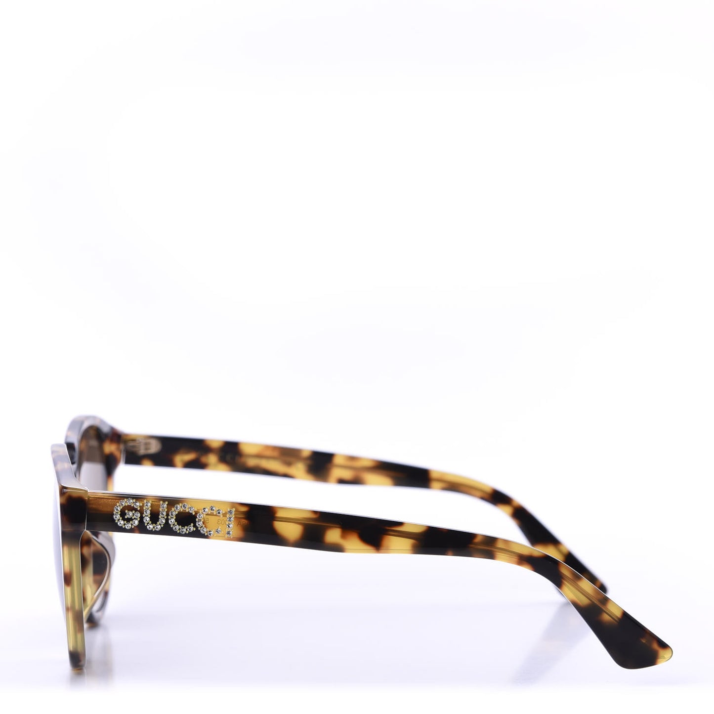 Round Frame Crystal Sunglasses GG 0419S Tortoiseshell