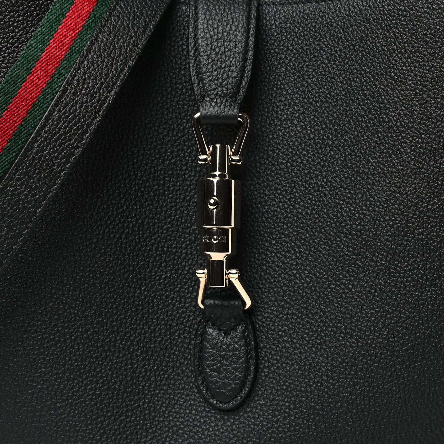 Pebbled Calfskin Large Jackie 1961 Hobo Black