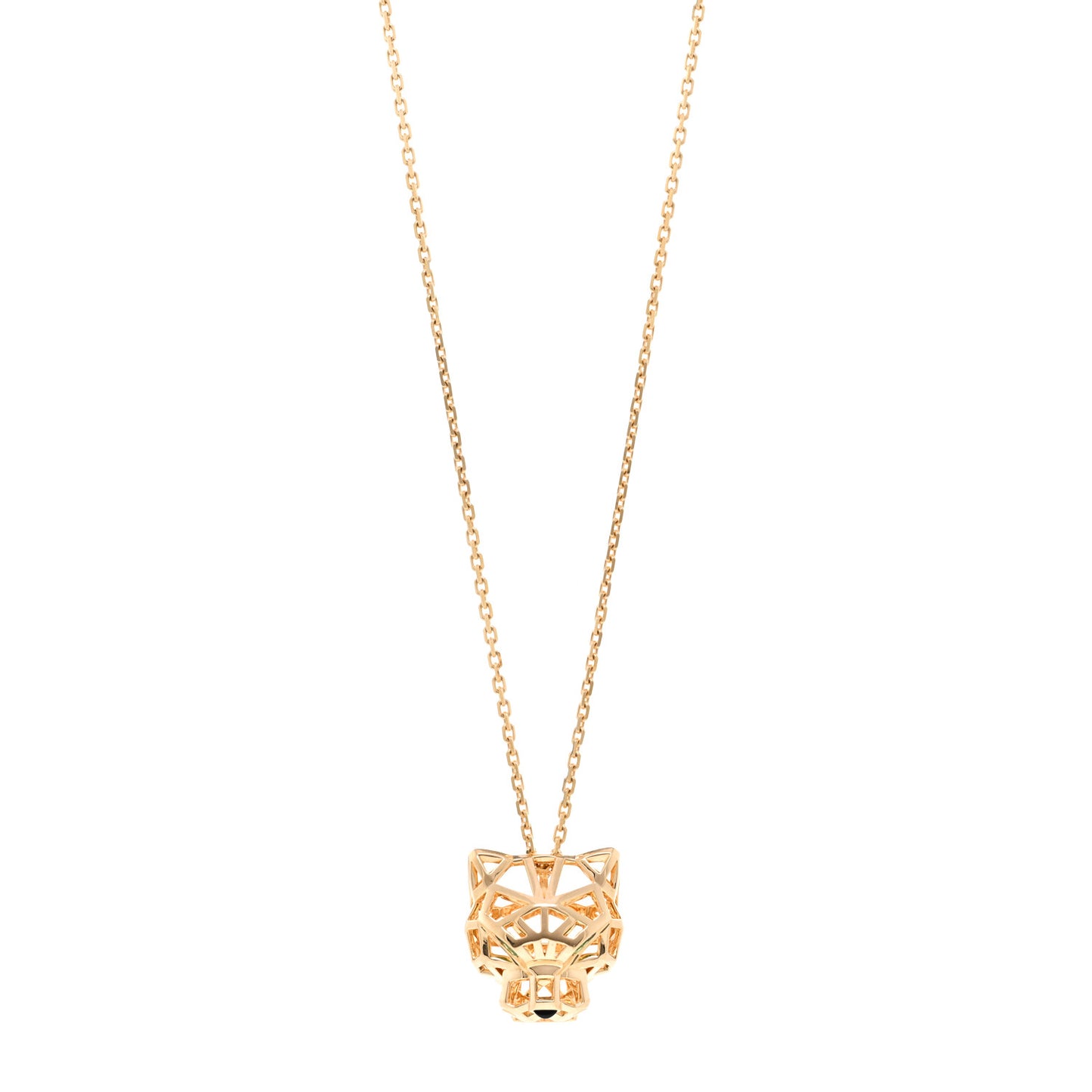 18K Yellow Gold Tsavorite Black Onyx Panthere De Cartier Pendant Necklace