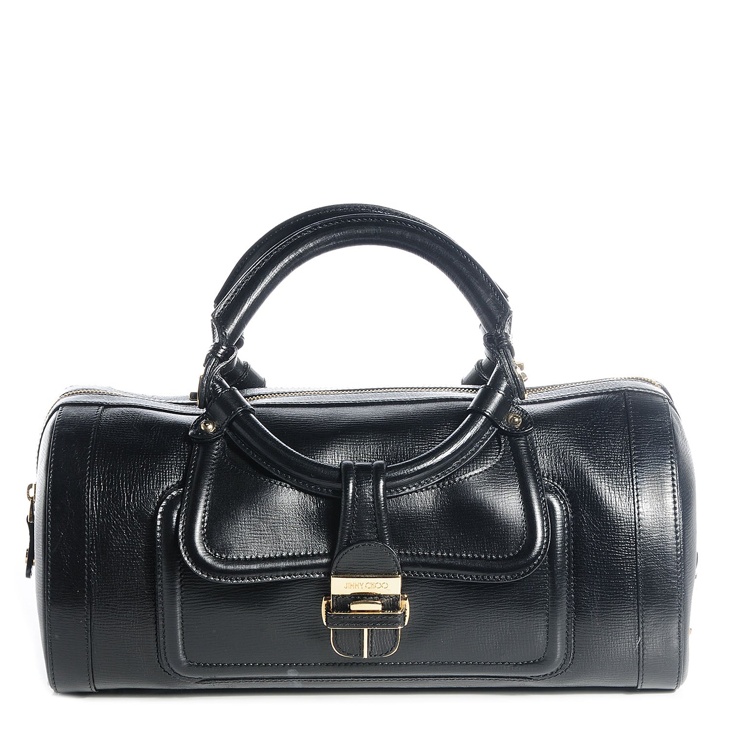 Jimmy Choo Leather Tahula Hillary Doctor Bag Black 79336