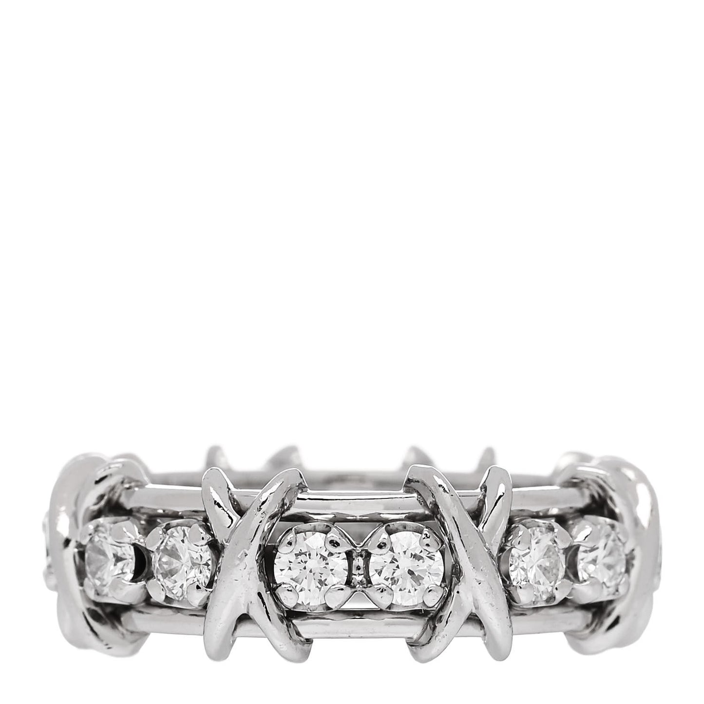 Platinum Diamond 1.33ct Schlumberger Sixteen Stone Ring 56 7.75