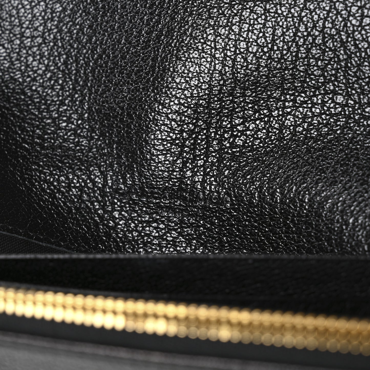 Chevre Gold Metallic Edge Hardware Money Wallet Black