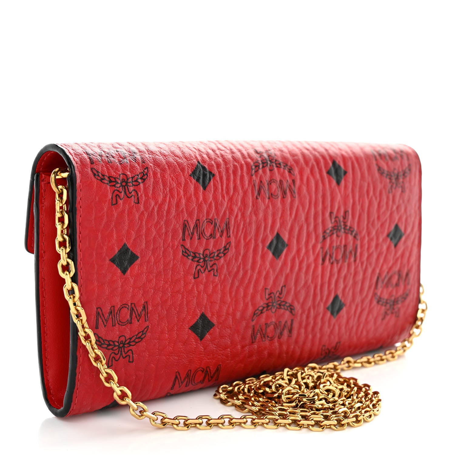 MCM Visetos Large Patricia Wallet On Chain Red 2 of 8