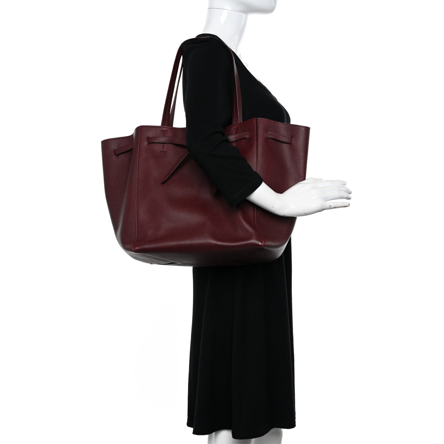 Soft Grained Calfskin Small Belt Cabas Phantom Burgundy