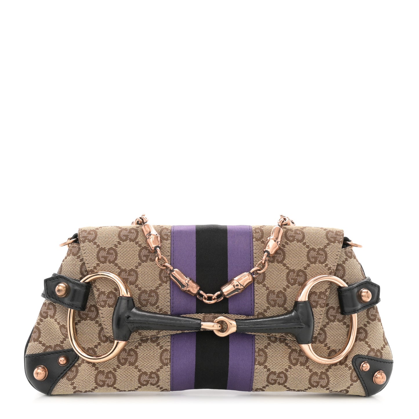 Tom Ford Monogram Horsebit Web Clutch Purple