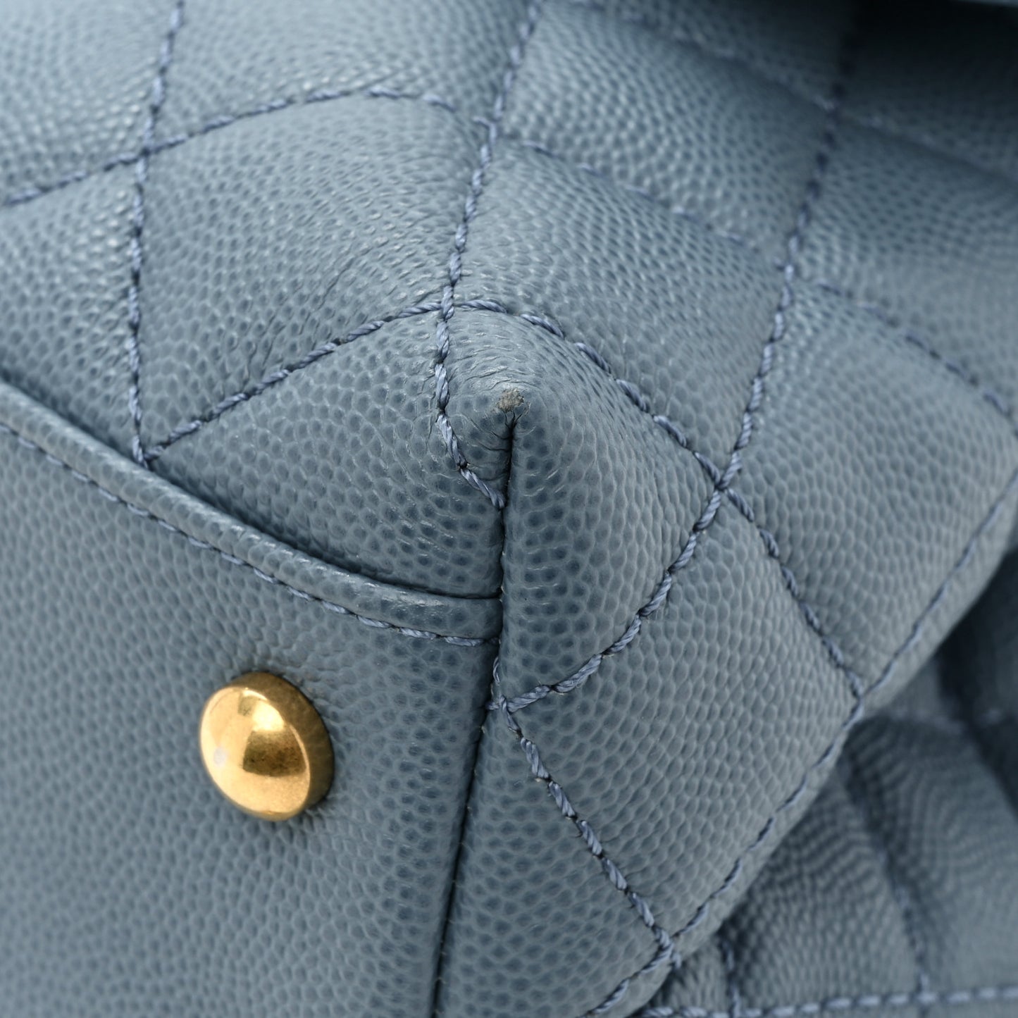 Caviar Quilted Mini Coco Handle Flap Blue