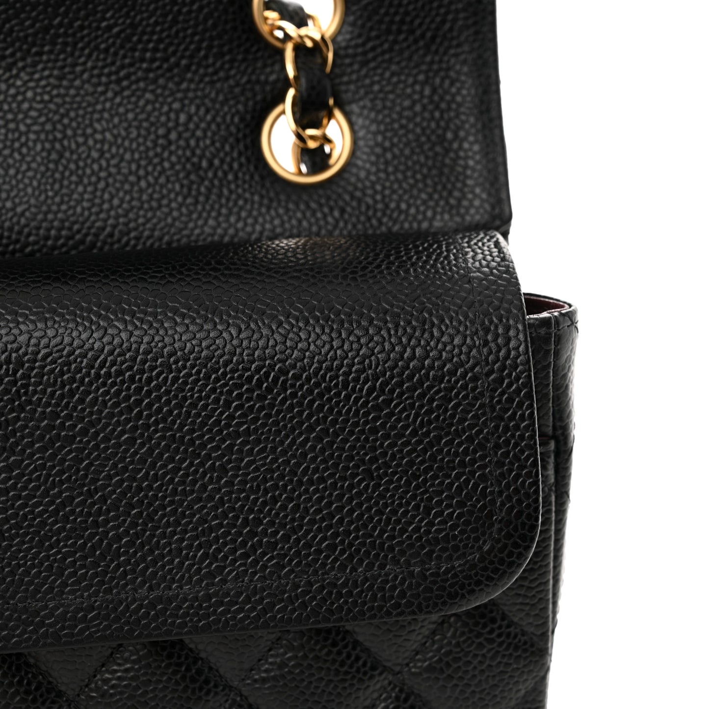 Caviar Quilted Medium Double Flap Black