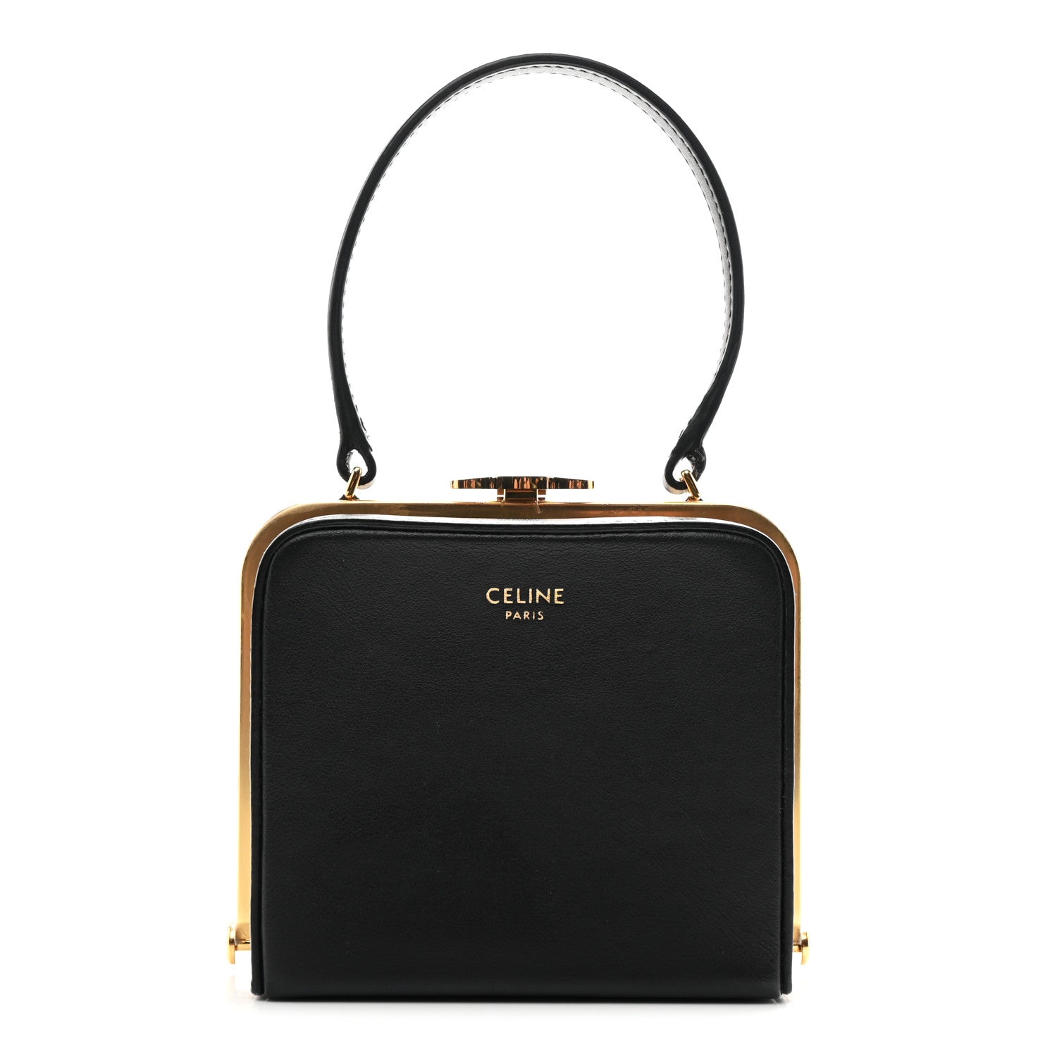 Celine Shiny Calfskin Lana Triomphe Minaudiere Black 1820550