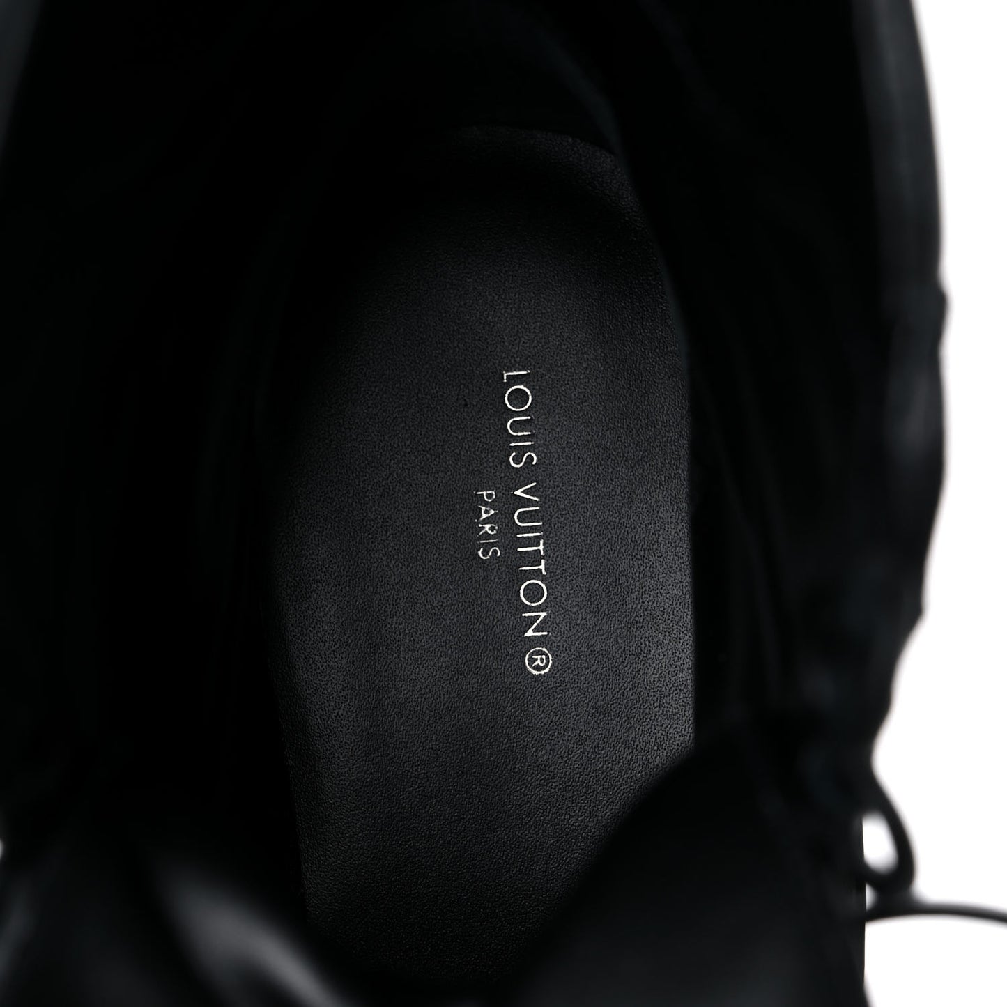 Velvet Calfskin Monogram Laureate Platform Desert Boots 38.5 Black White