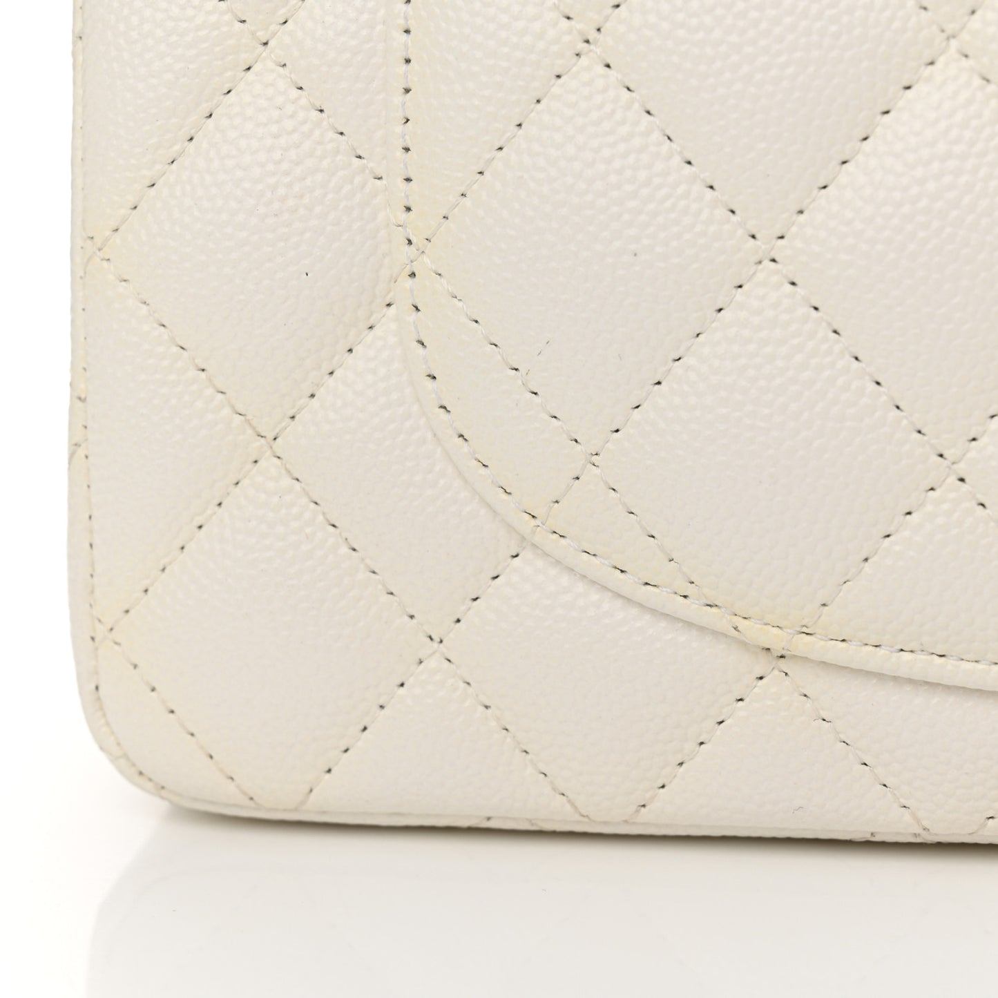 Caviar Quilted Small Double Flap White