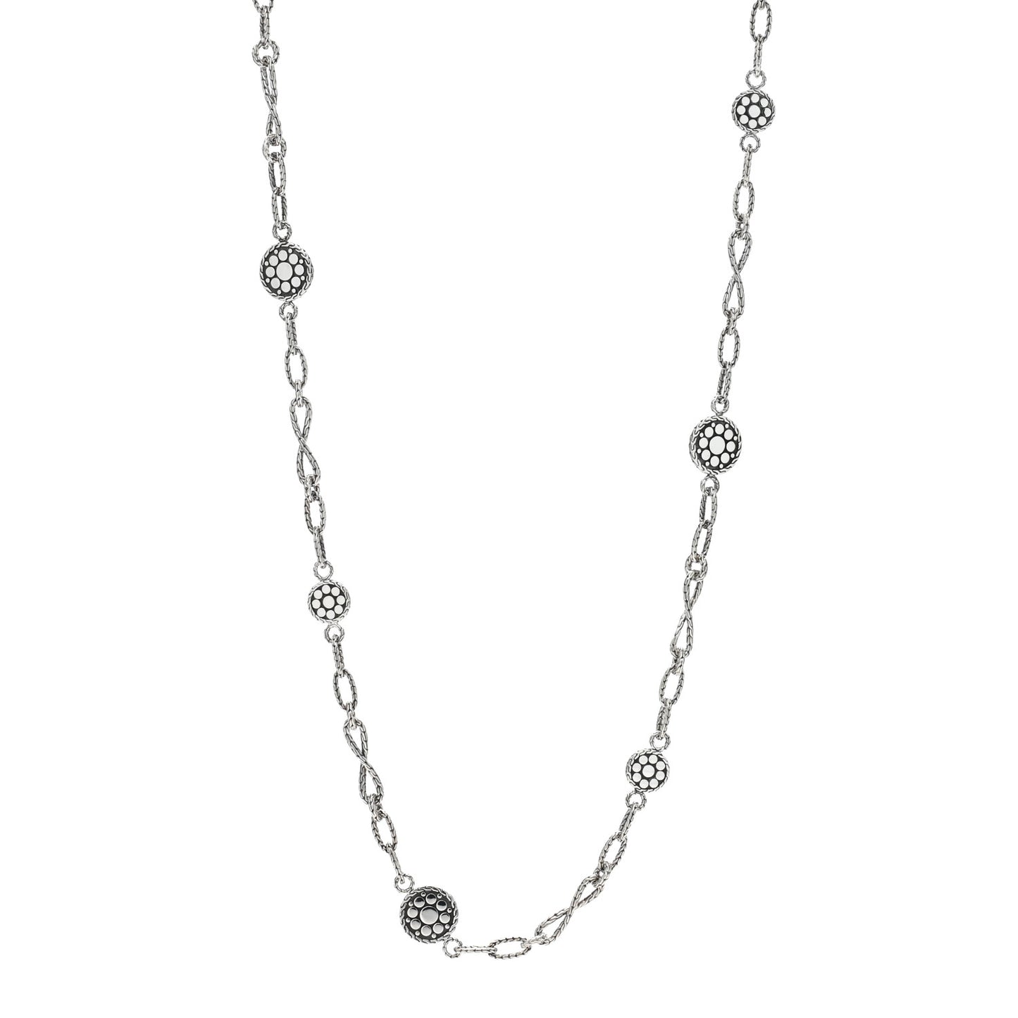 Sterling Silver Dot Station Chain Necklace