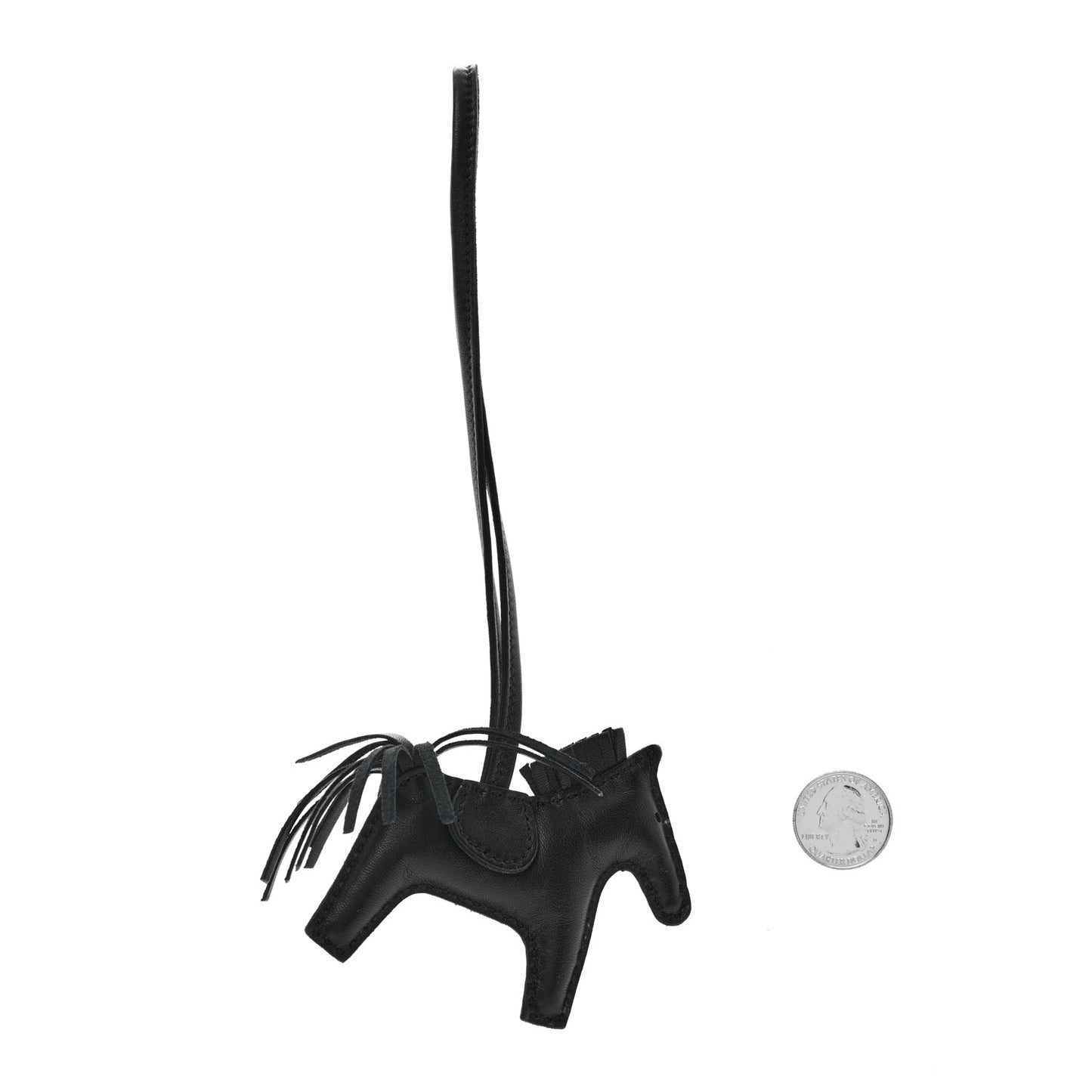 Milo Lambskin Grigri Rodeo Horse Bag Charm PM So Black