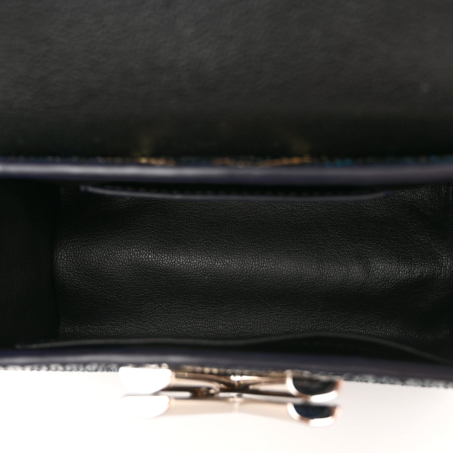 Snakeskin Twist Shoulder Bag PM Blue Multicolor