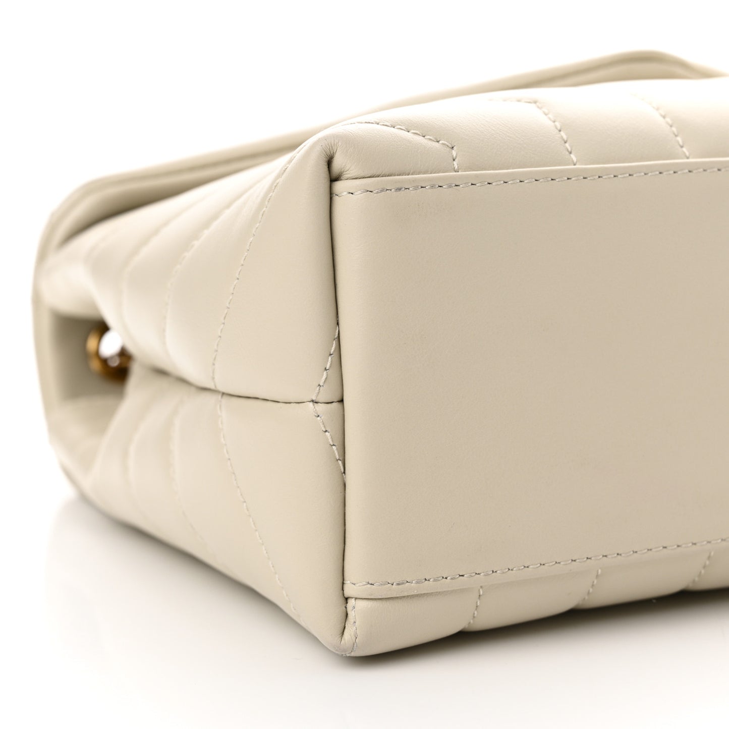 Calfskin Y Quilted Monogram Small Loulou Chain Satchel Crema Soft