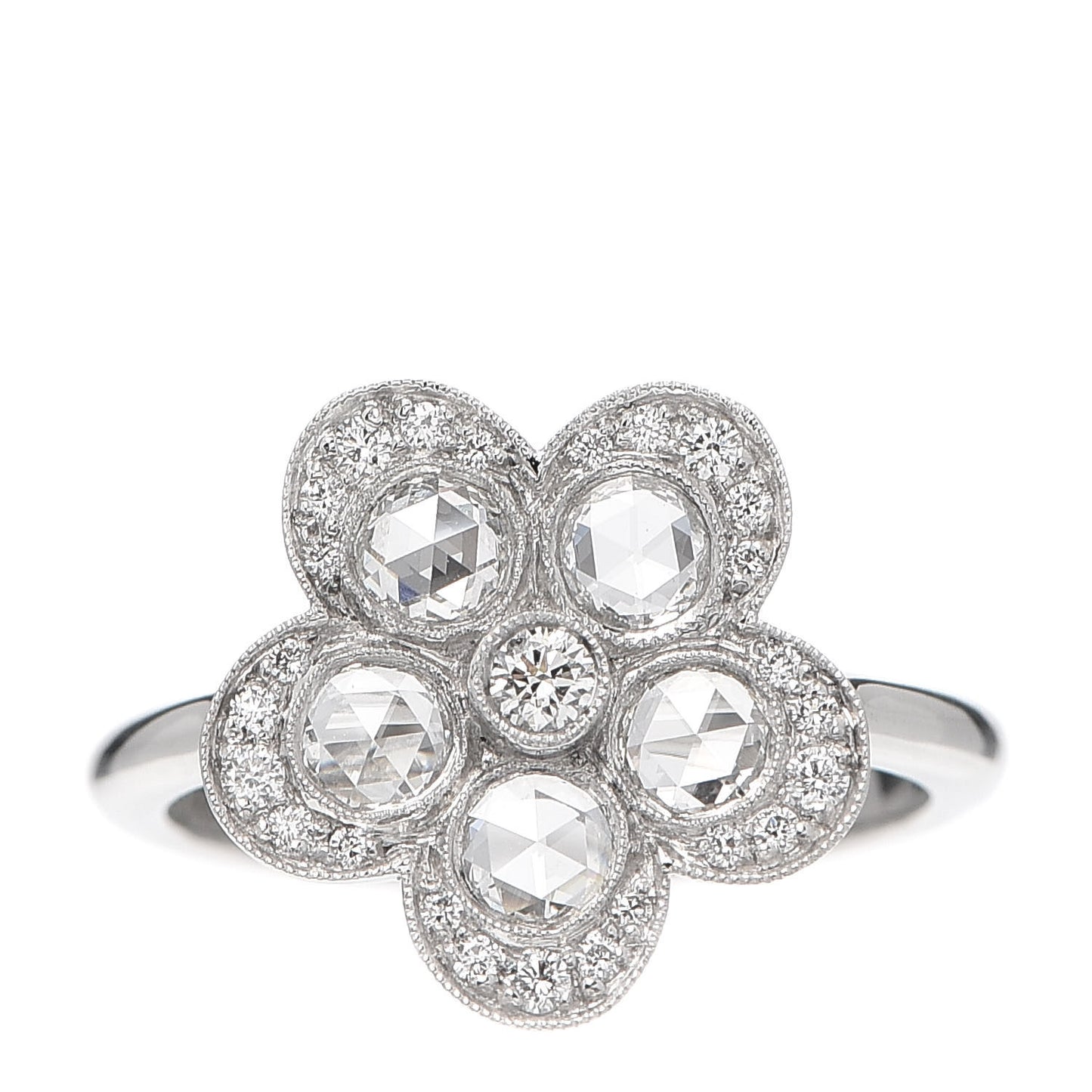 Platinum Diamond Enchant Flower Ring 47 4