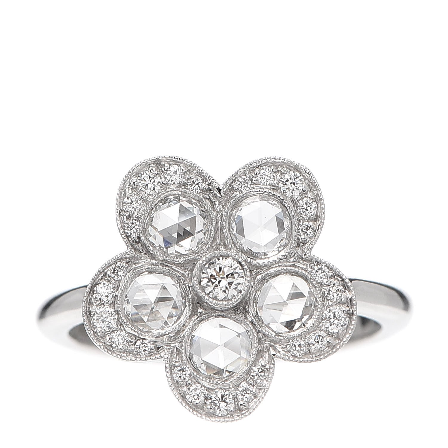 Tiffany Platinum Diamond Enchant Flower Ring 47 4 1 of 5