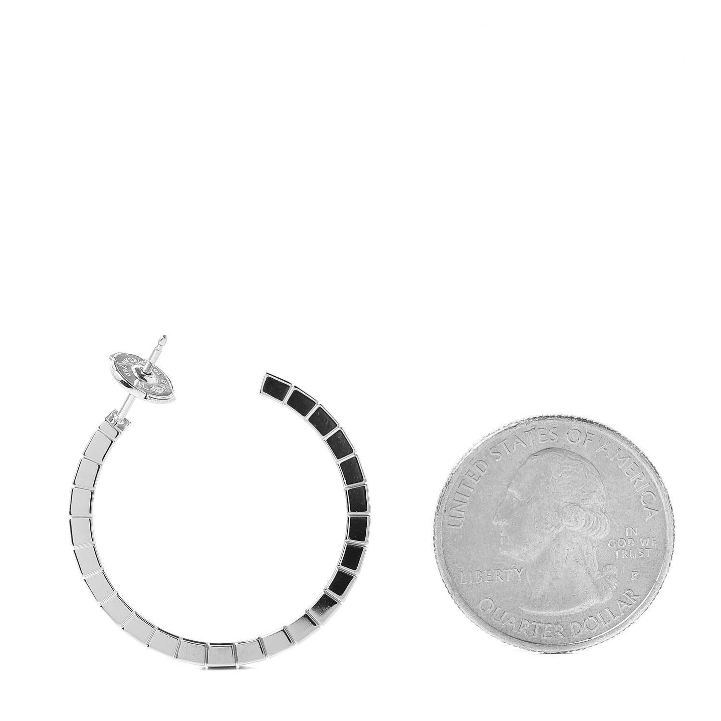 18K White Gold Lanieres Hoop Earrings