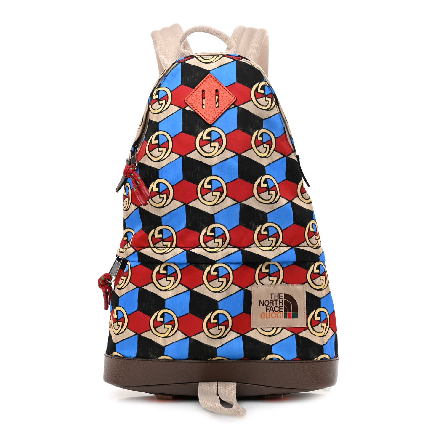 X THE NORTH FACE Econyl Nylon Geometric Interlocking G Print Medium Backpack Multicolor