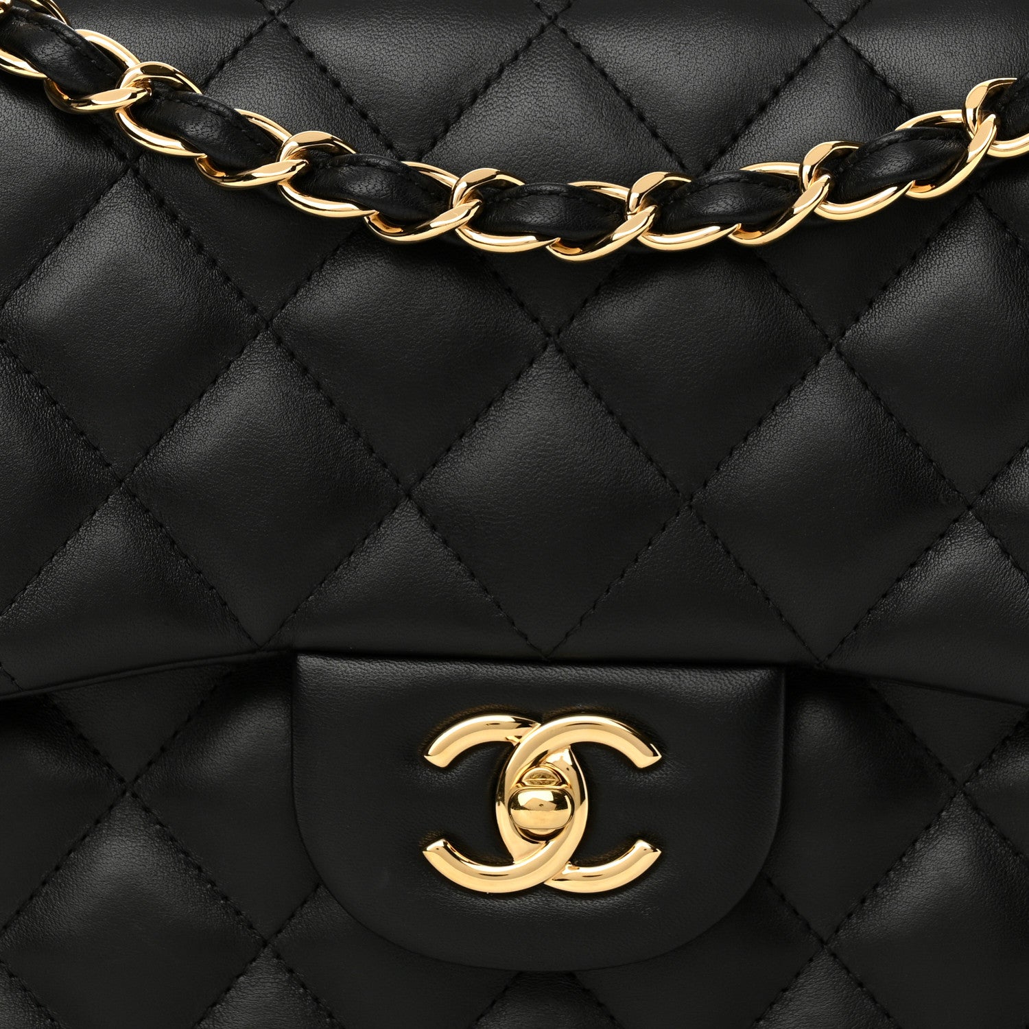 Chanel Lambskin Quilted Jumbo Double Flap Black 8 of 14
