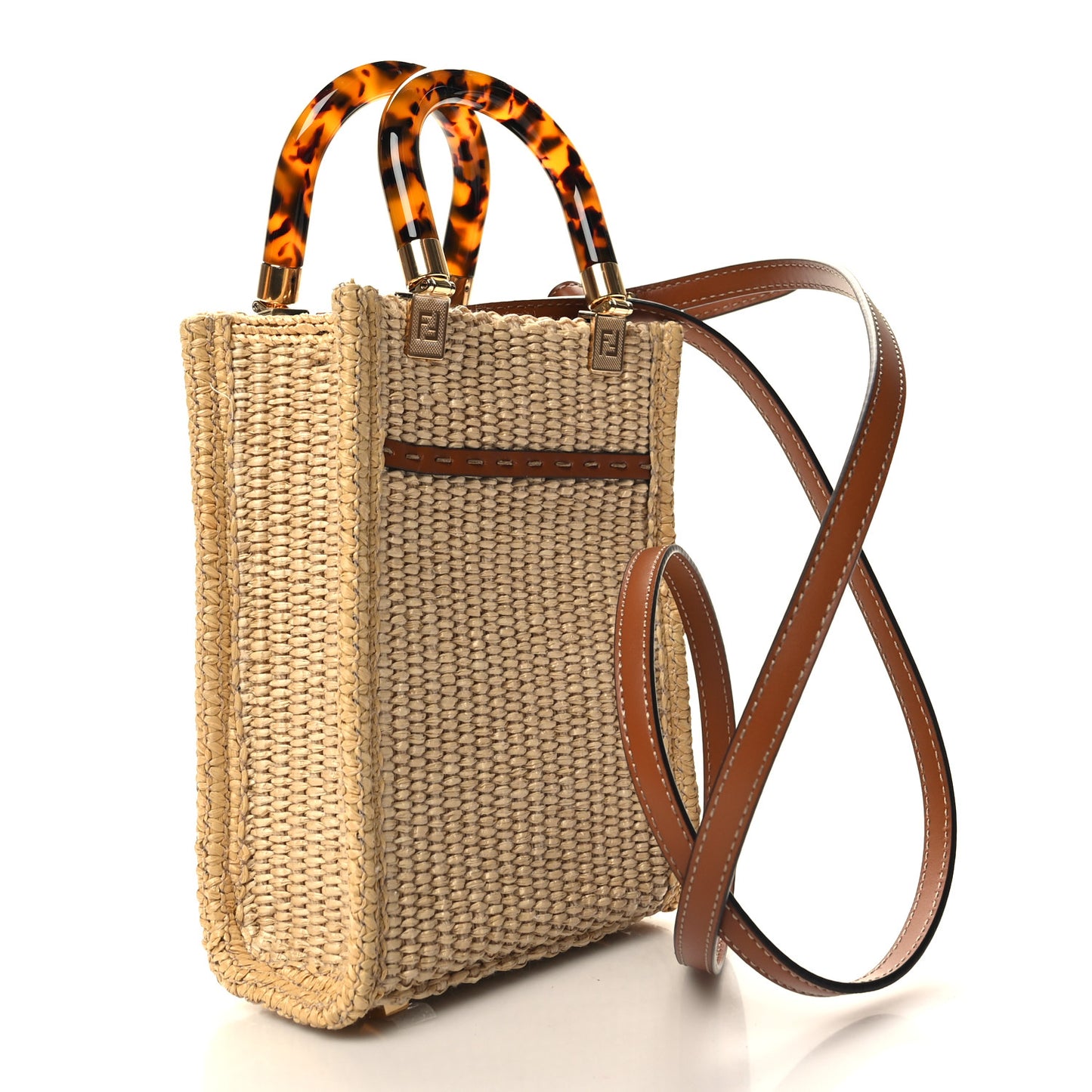 Paglia Chicco Riso Vitello King Plexiglass Logo Embroidered Mini Sunshine Shopper Alchemy Brandy