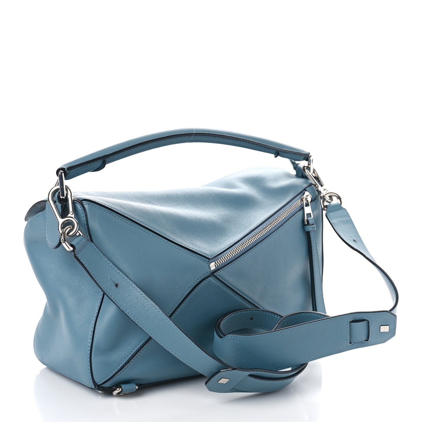 Calfskin Medium Puzzle Bag Stone Blue