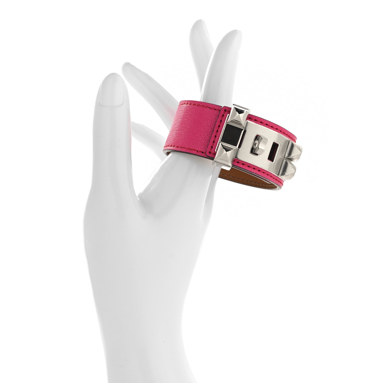 Hermes Chevre Chamkila Collier de Chien CDC 24 Bracelet T2 Rose Pop 2 of 5