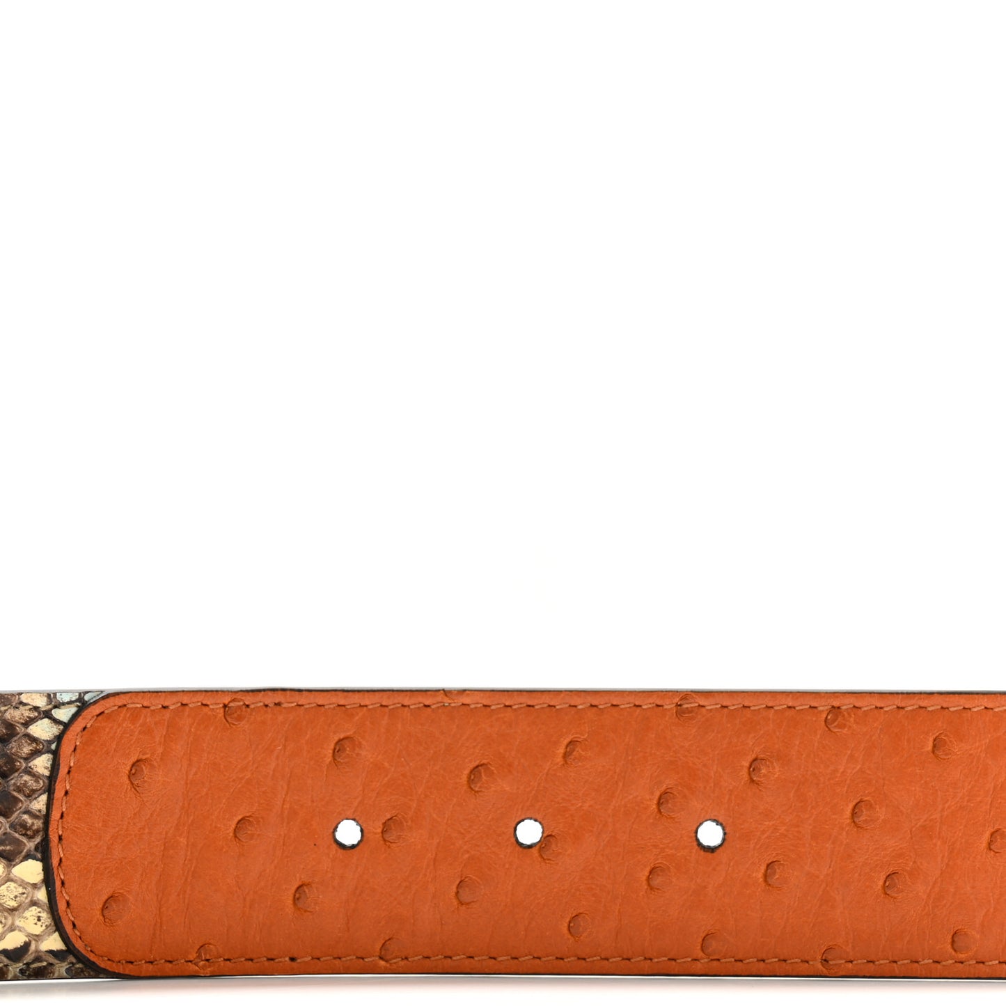 Ostrich Snakeskin Double G 40mm Belt 95 38 Gold Cloud Butter Ivory Paradise Cloud