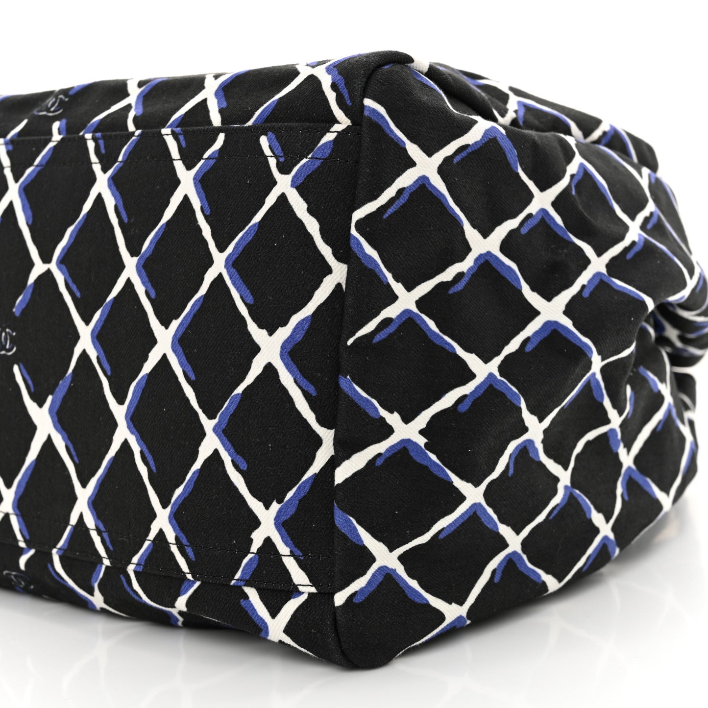 Canvas Printed Airline Drawstring Bag Black Blue