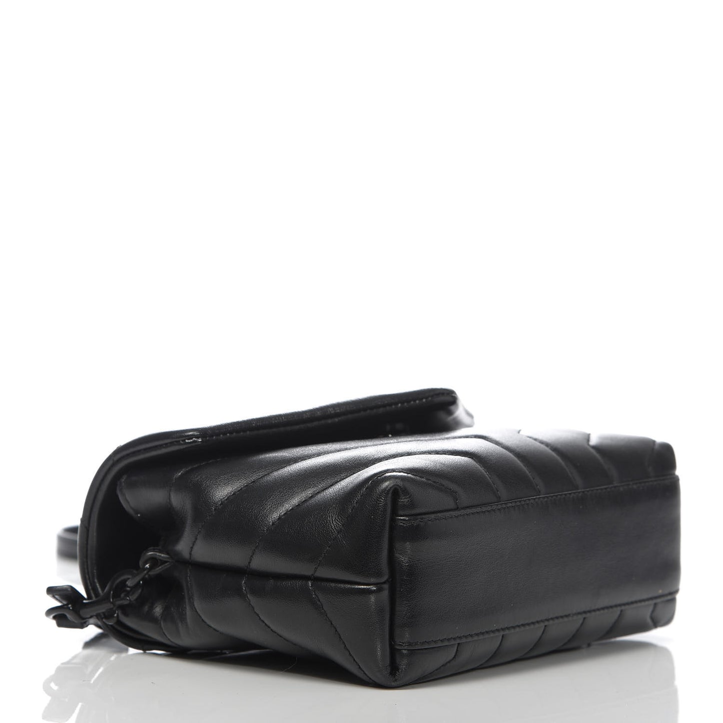 Calfskin Y Quilted Monogram Toy Loulou Crossbody Bag Black