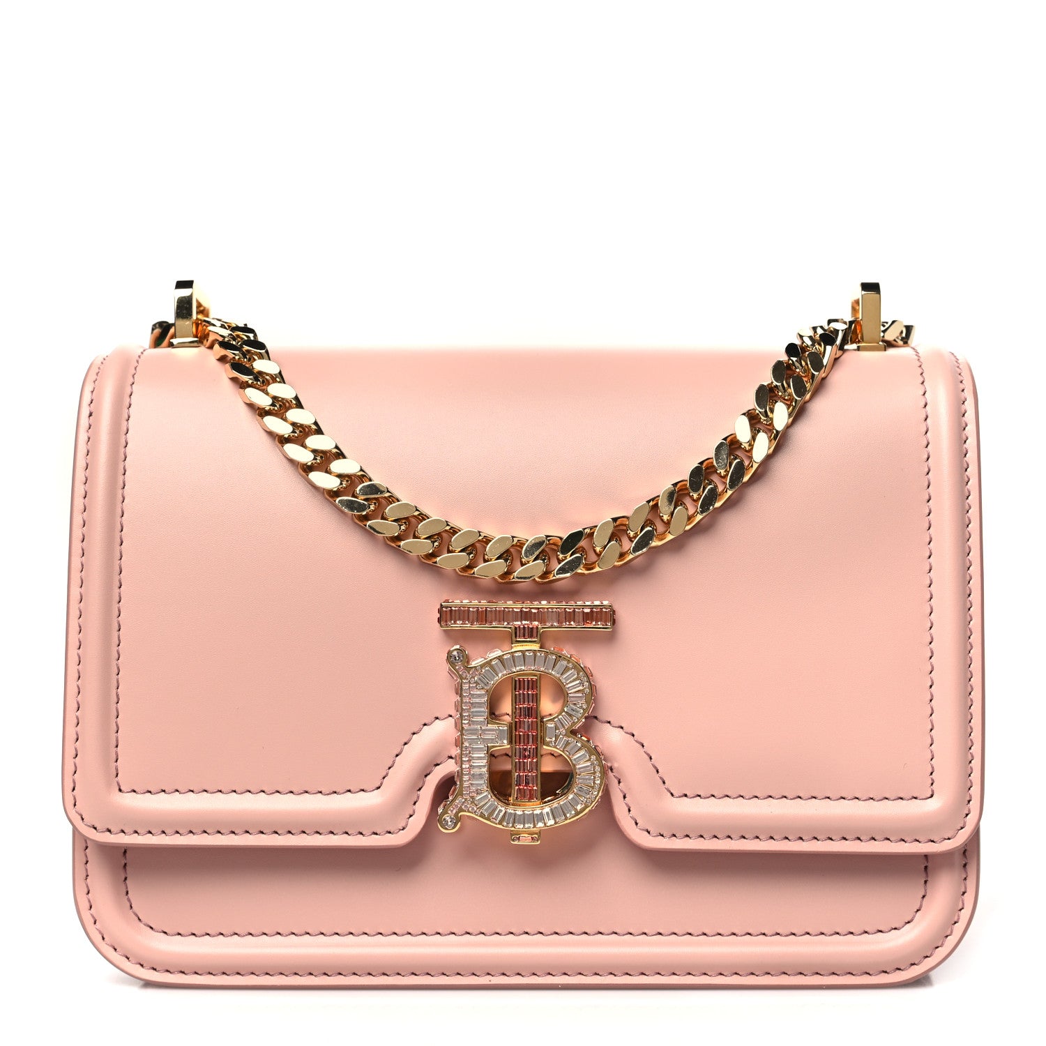 BURBERRY バーバリー TBロゴ キルティング ショルダーバッグ ピンク Burberry Calfskin Crystal Mini TB Bag Dusky Dusky Pink 1616687