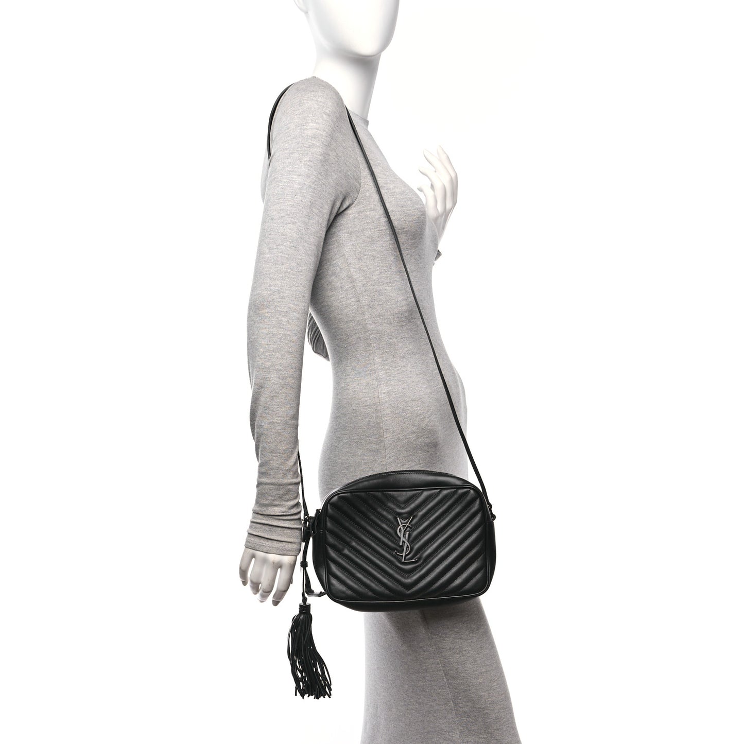 Calfskin Matelasse Monogram Monochrome Lou Camera Bag Black